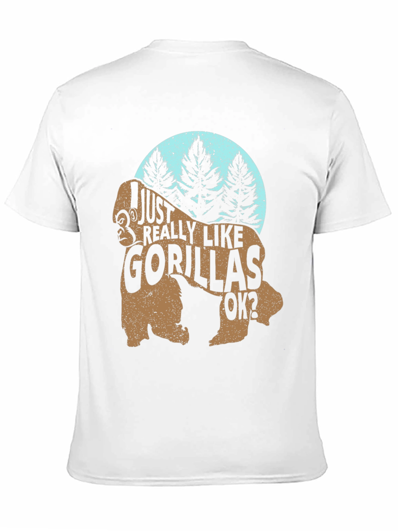 Black I Just Really Like Gorillas OK? Funny Gorilla T-Shirt view 11