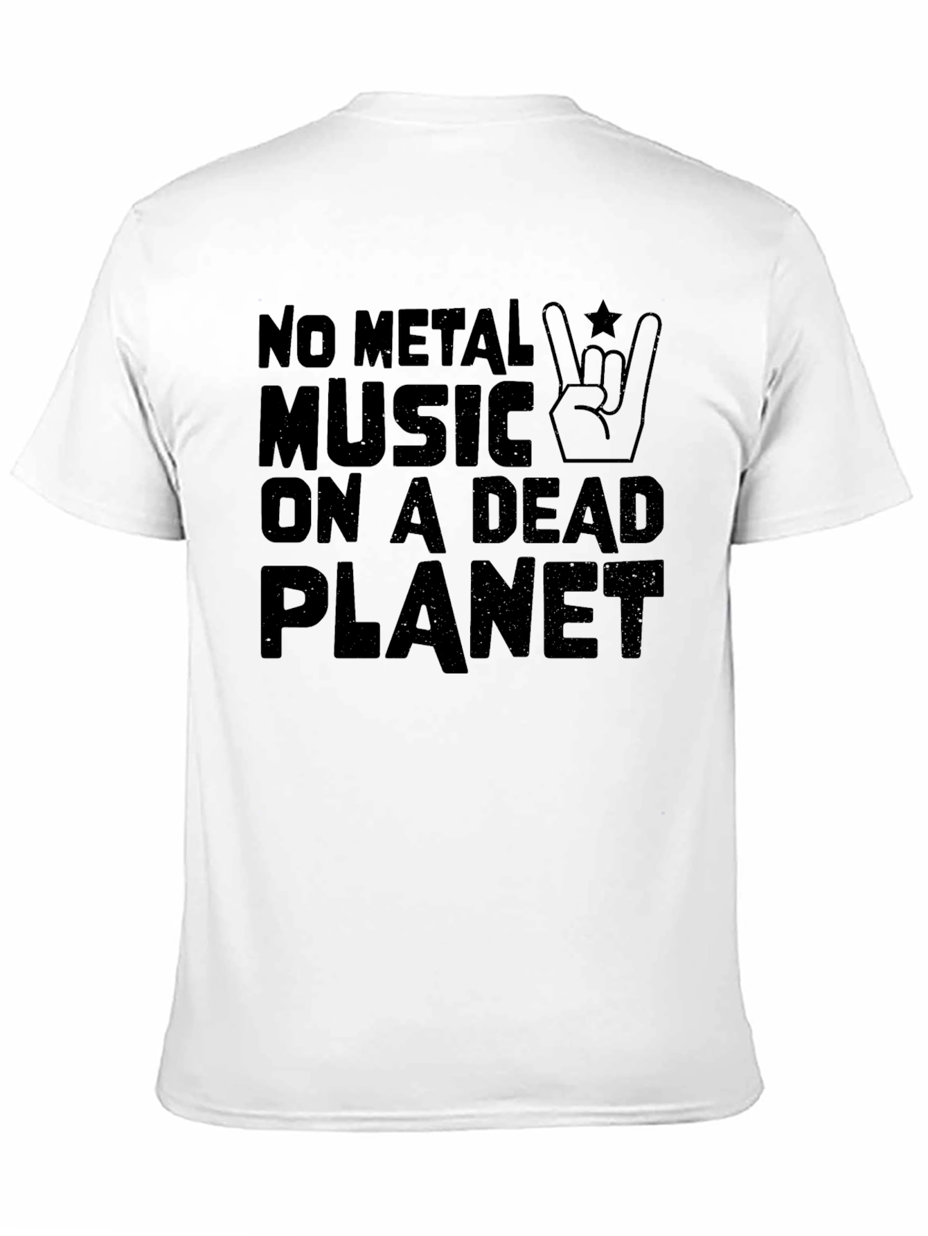 Black No Metal Music On A Dead Planet T-Shirt view 11