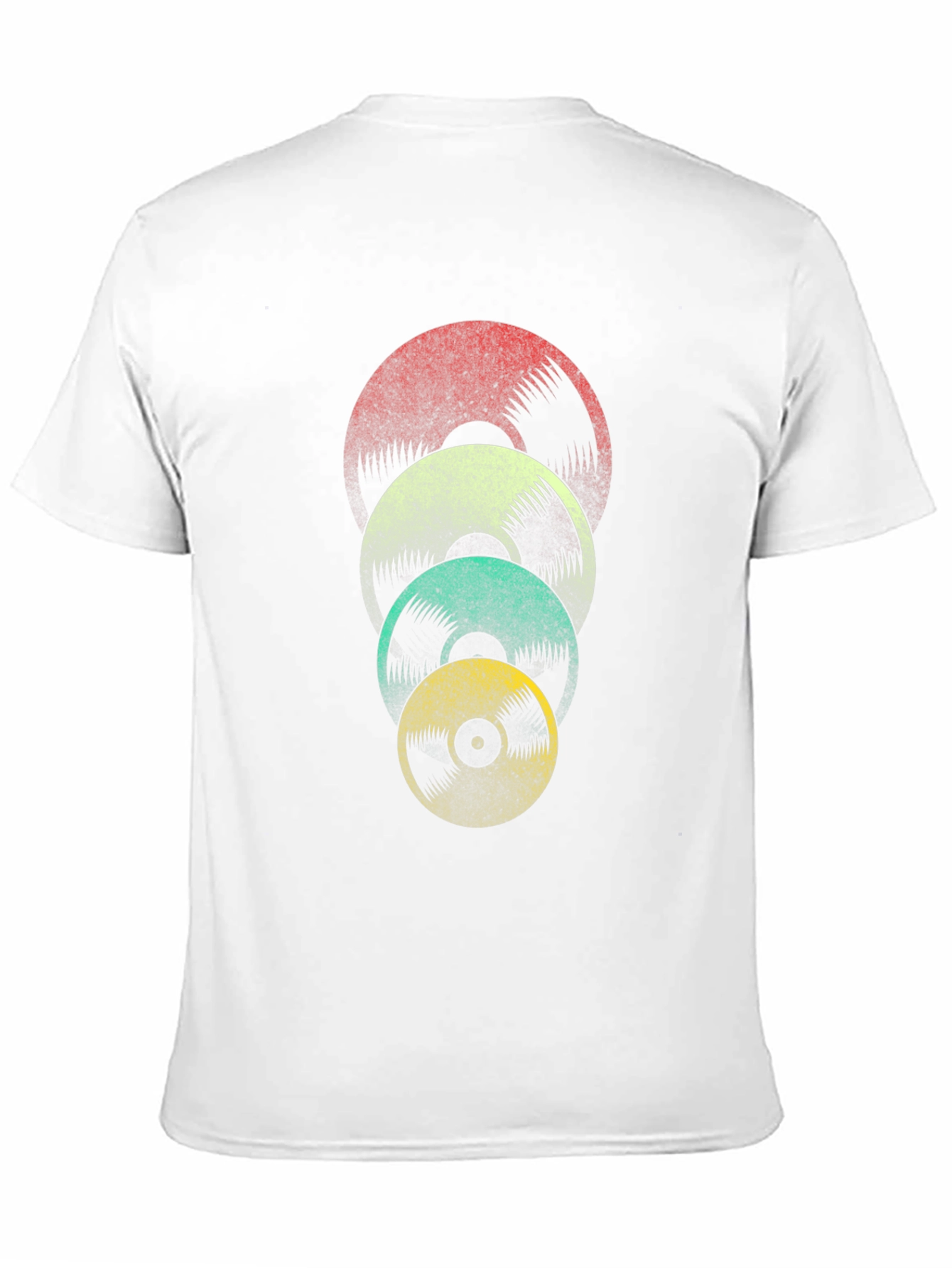 Black Retro Vinyl Record Stack Graphic Tee - Black view 11