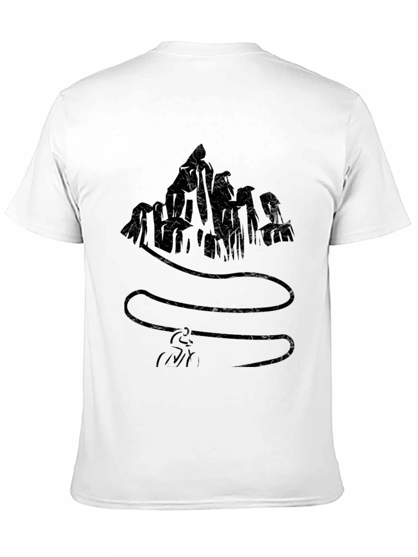 Black Textured Graphic Black T-Shirt view 11