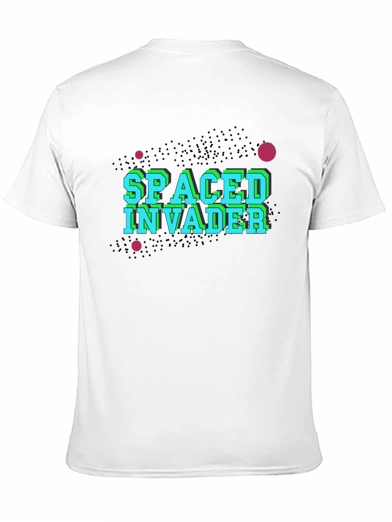 Black Spaced Invader Black T-Shirt - Retro Gaming view 11