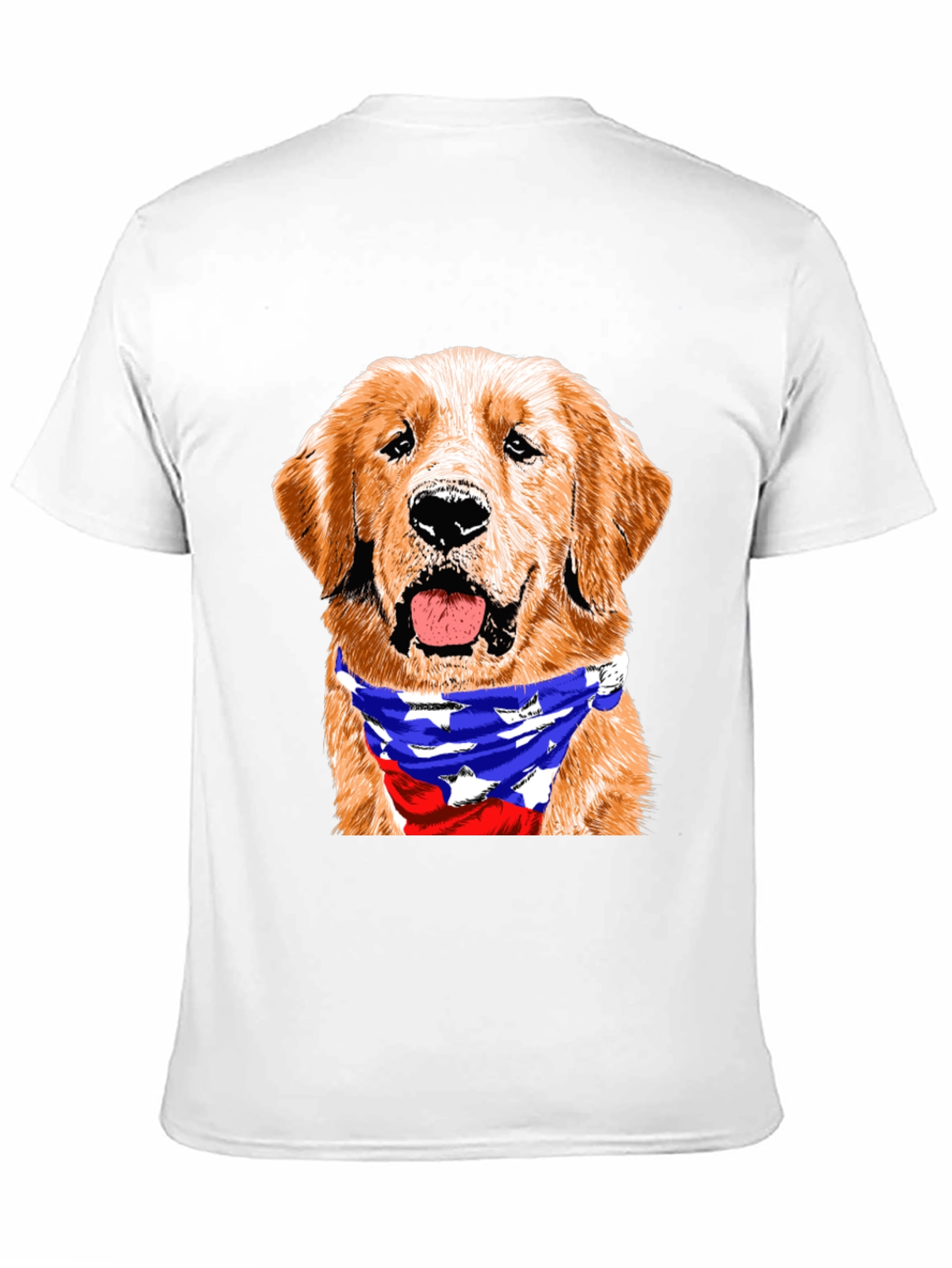 Black Golden Retriever American Flag Bandana T-Shirt view 11