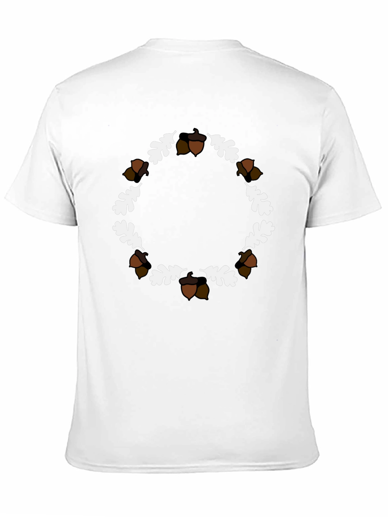 Black Autumn Acorn & Oak Leaf Wreath T-Shirt view 11