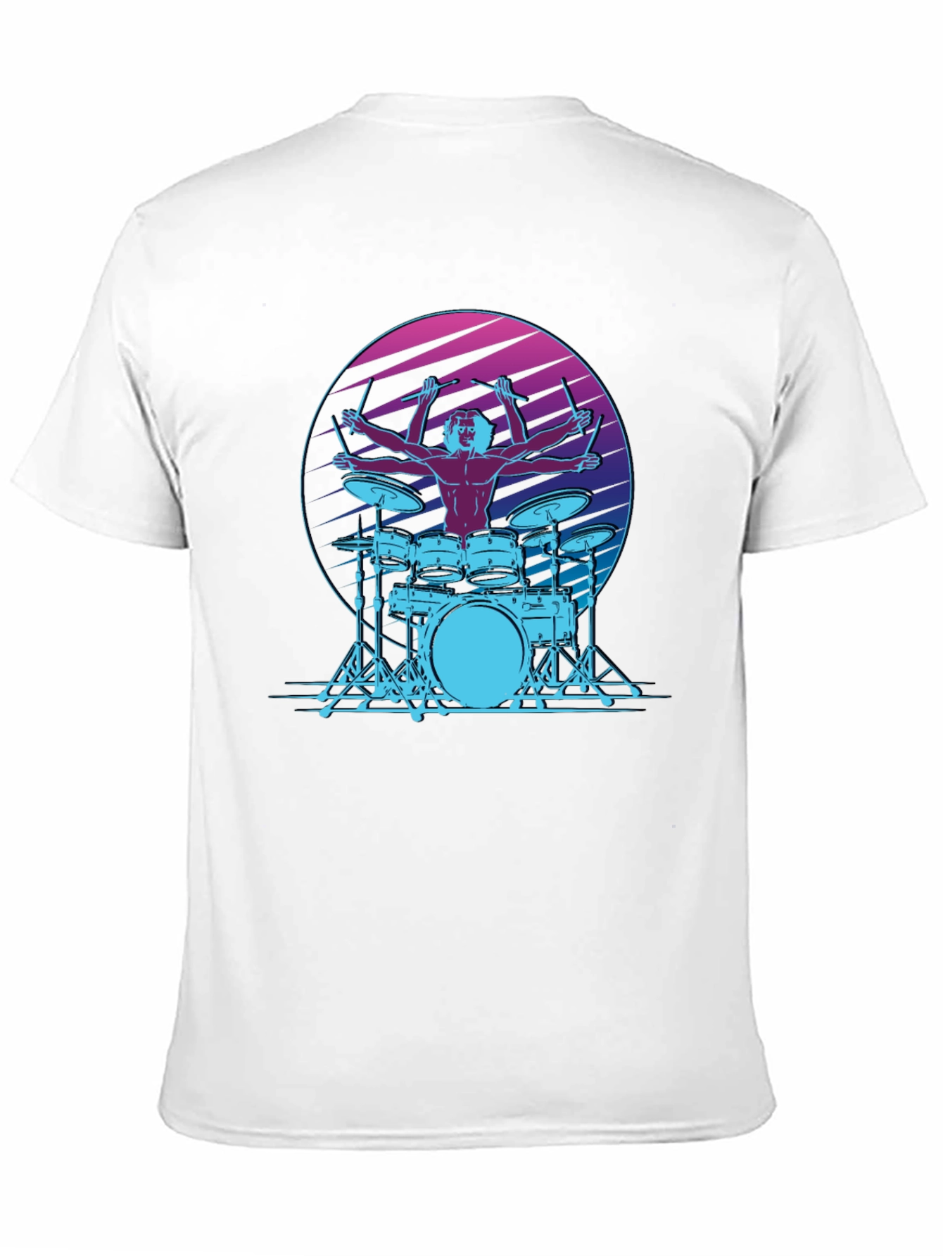 Black Drummer Graphic Tee - Cool Retro Design view 11