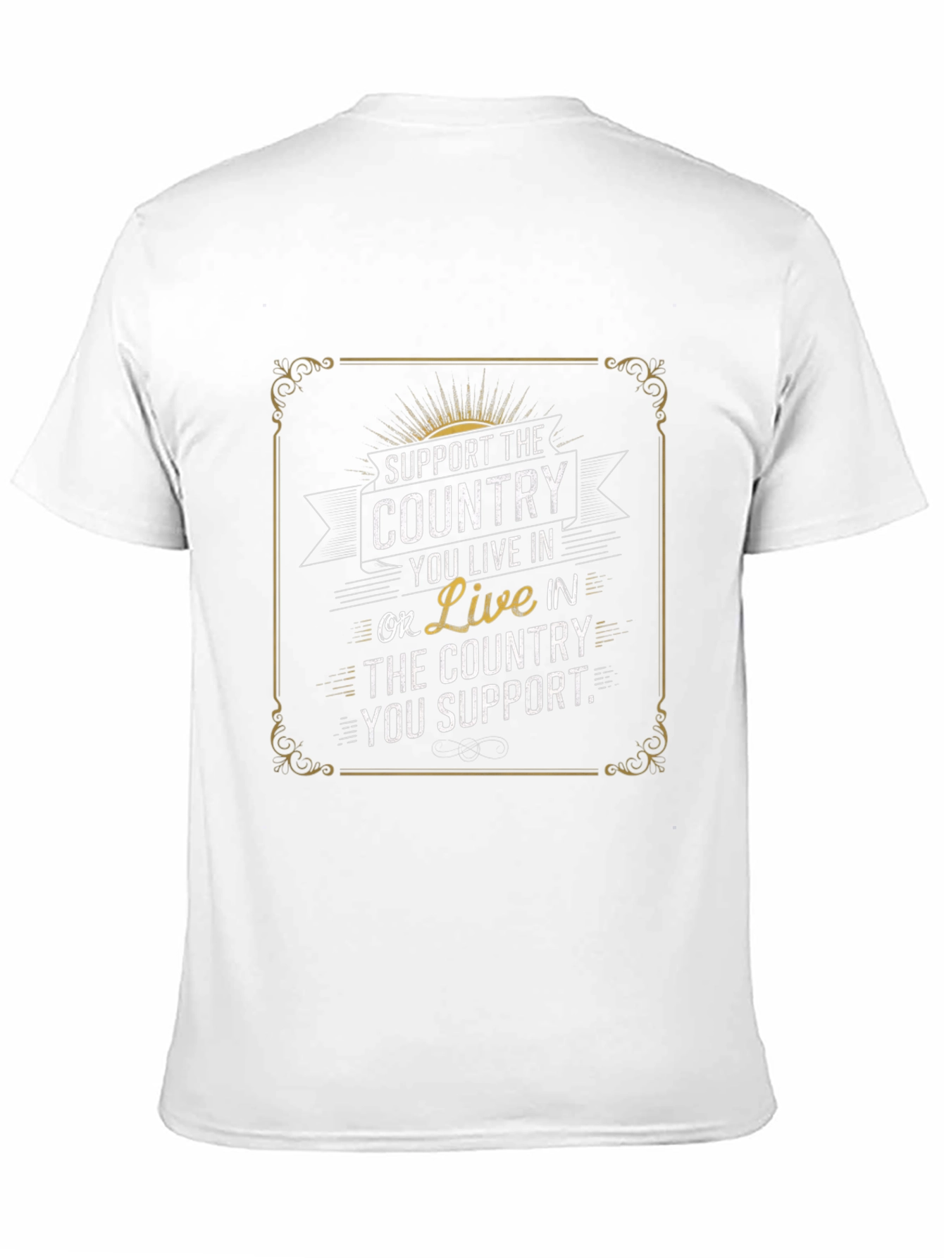 Black Patriotic Support Country T-Shirt - Live In Or Support view 11