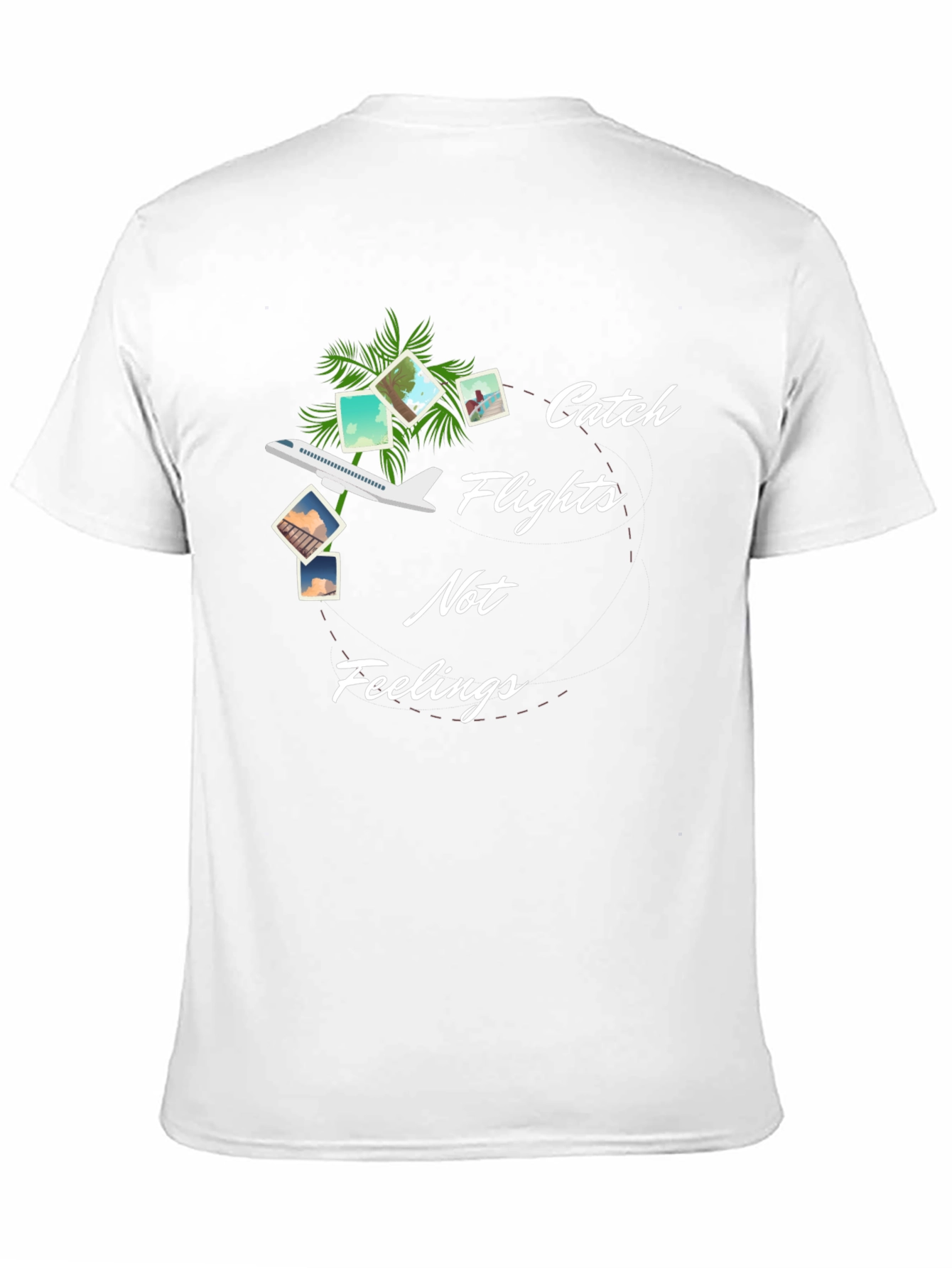 Black Catch Flights Not Feelings Graphic Tee view 11