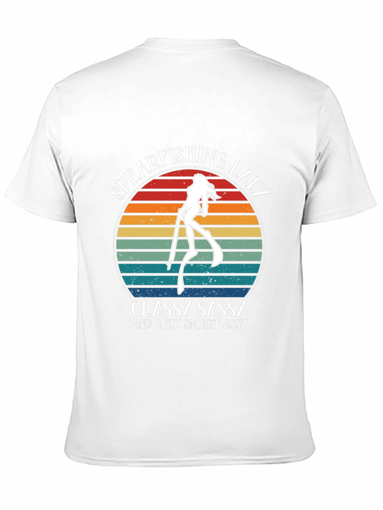 Black Spearfishing Lady T-Shirt - Classy Sassy Smart Assy view 11