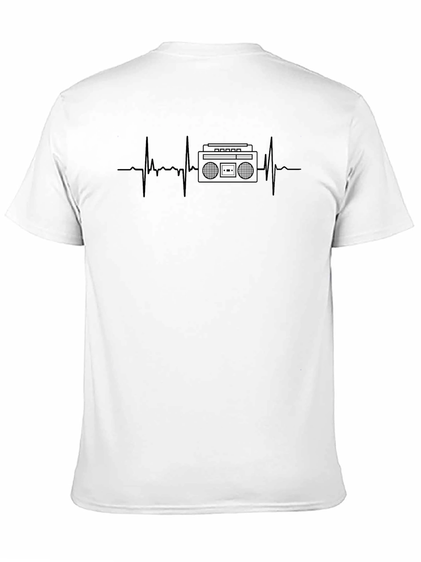 Black Boombox Heartbeat T-Shirt - Music Lover Tee view 11