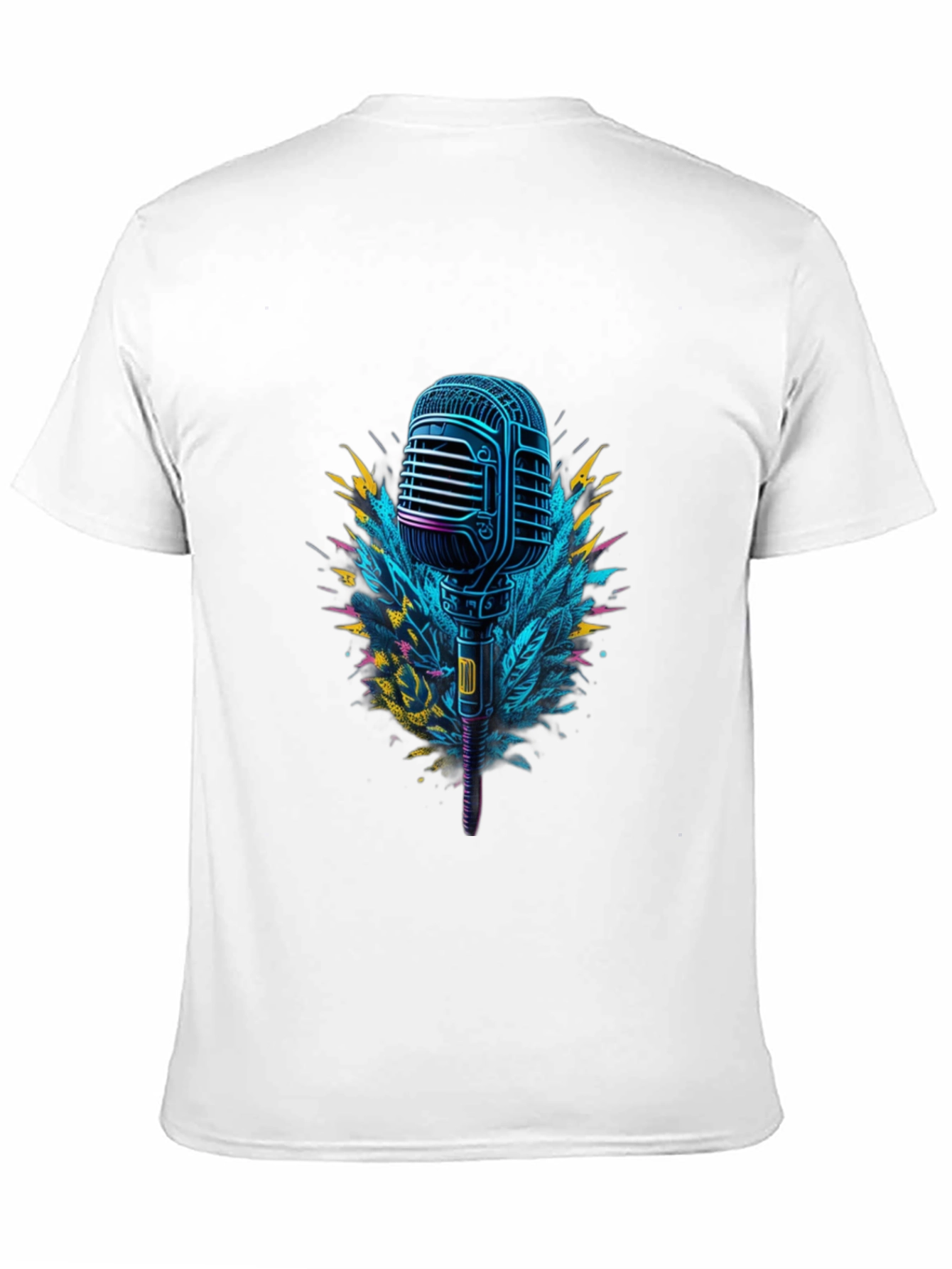 Black Retro Microphone Graphic Tee - Cool Musician Style view 11