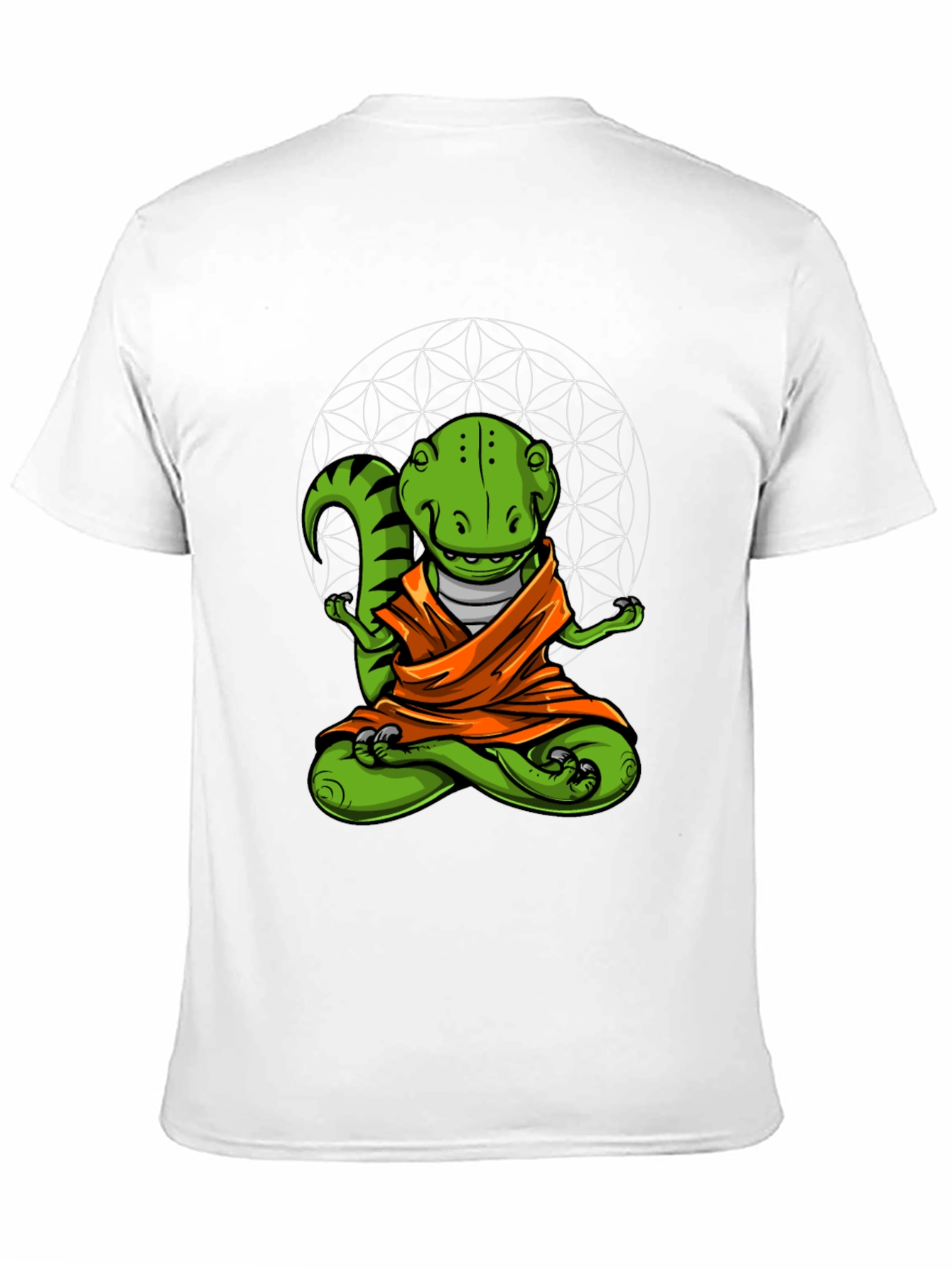 Black Zen Dino T-Shirt - Meditating Reptile Tee view 11