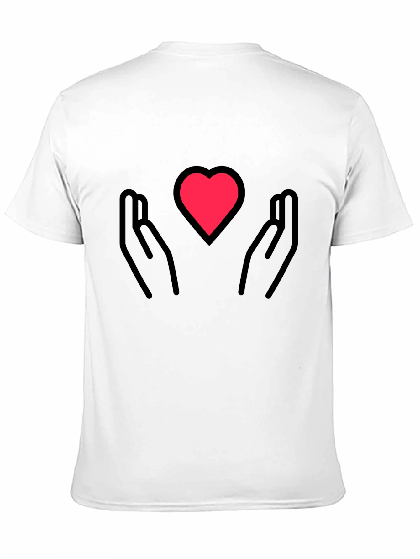 Black Heart in Hands Graphic Tee - Black Cotton Blend view 11