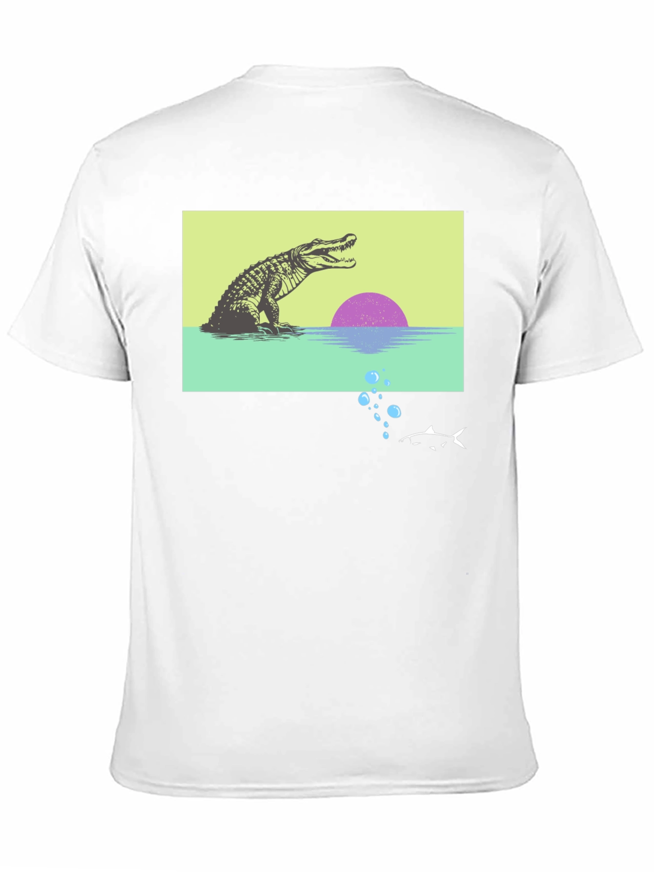 Black Retro Gator Sunset Graphic Tee view 11