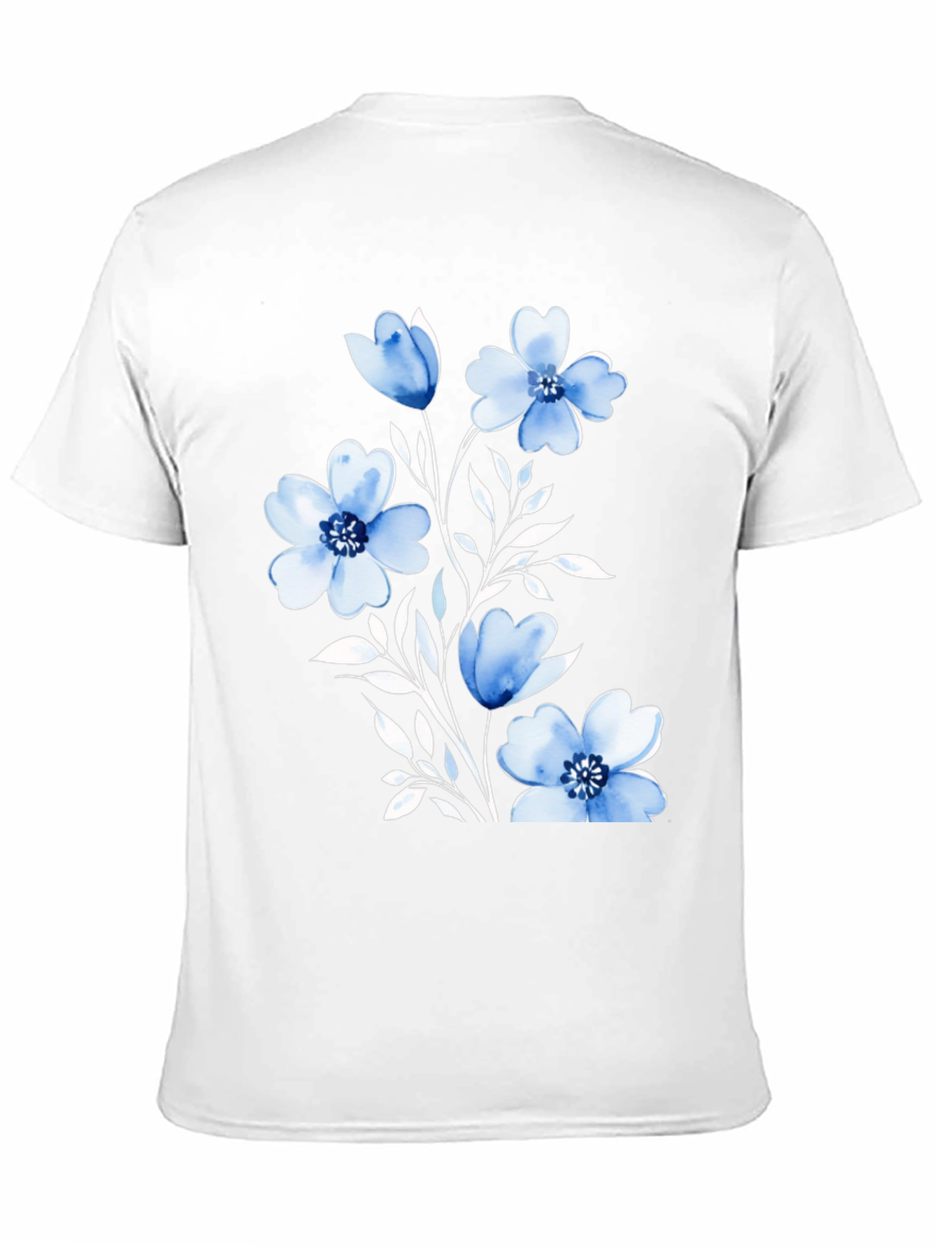 Black Floral Print Black T-Shirt for Men view 11