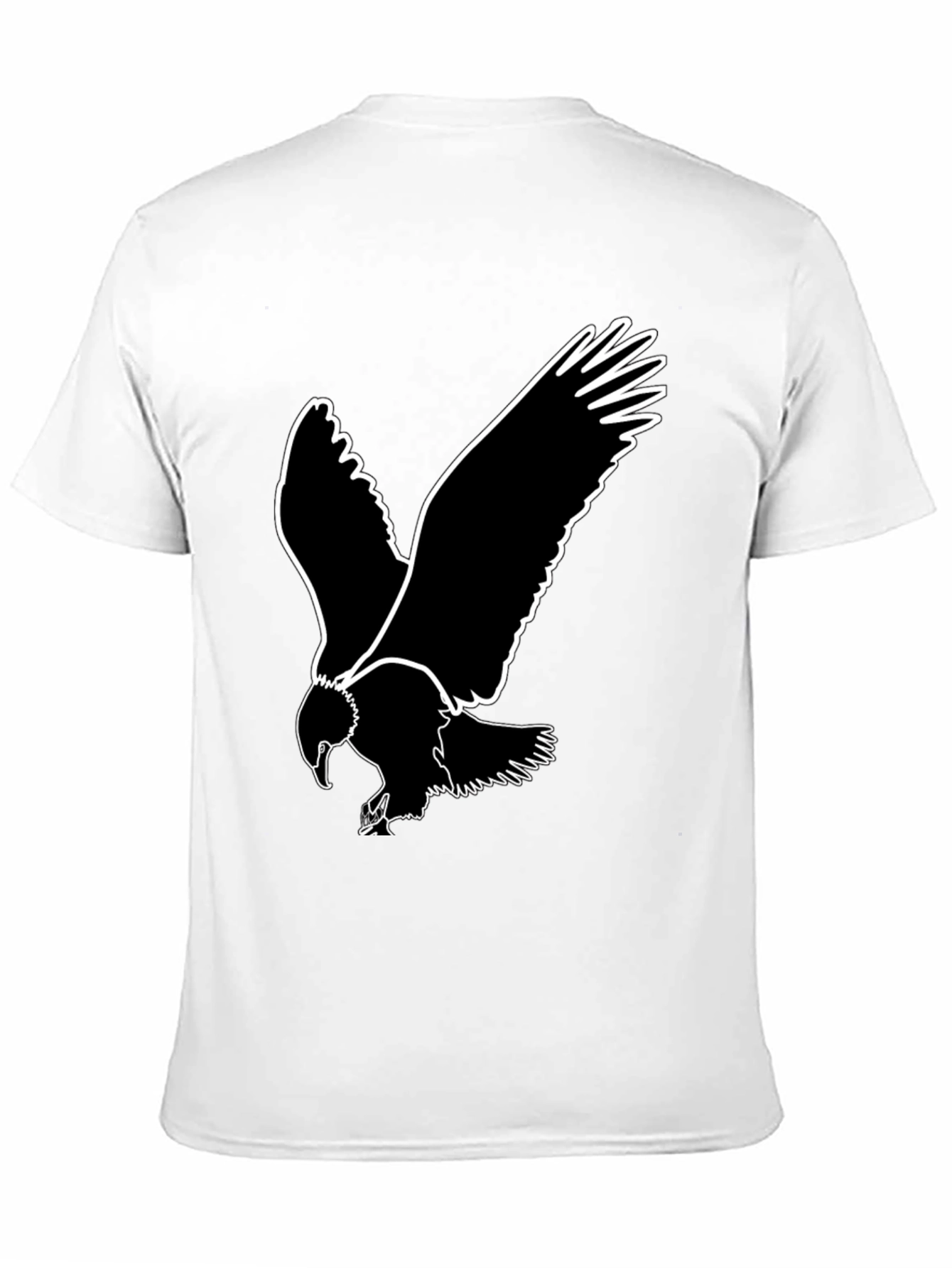Black Bold Eagle Graphic Tee - Black Cotton T-Shirt view 11