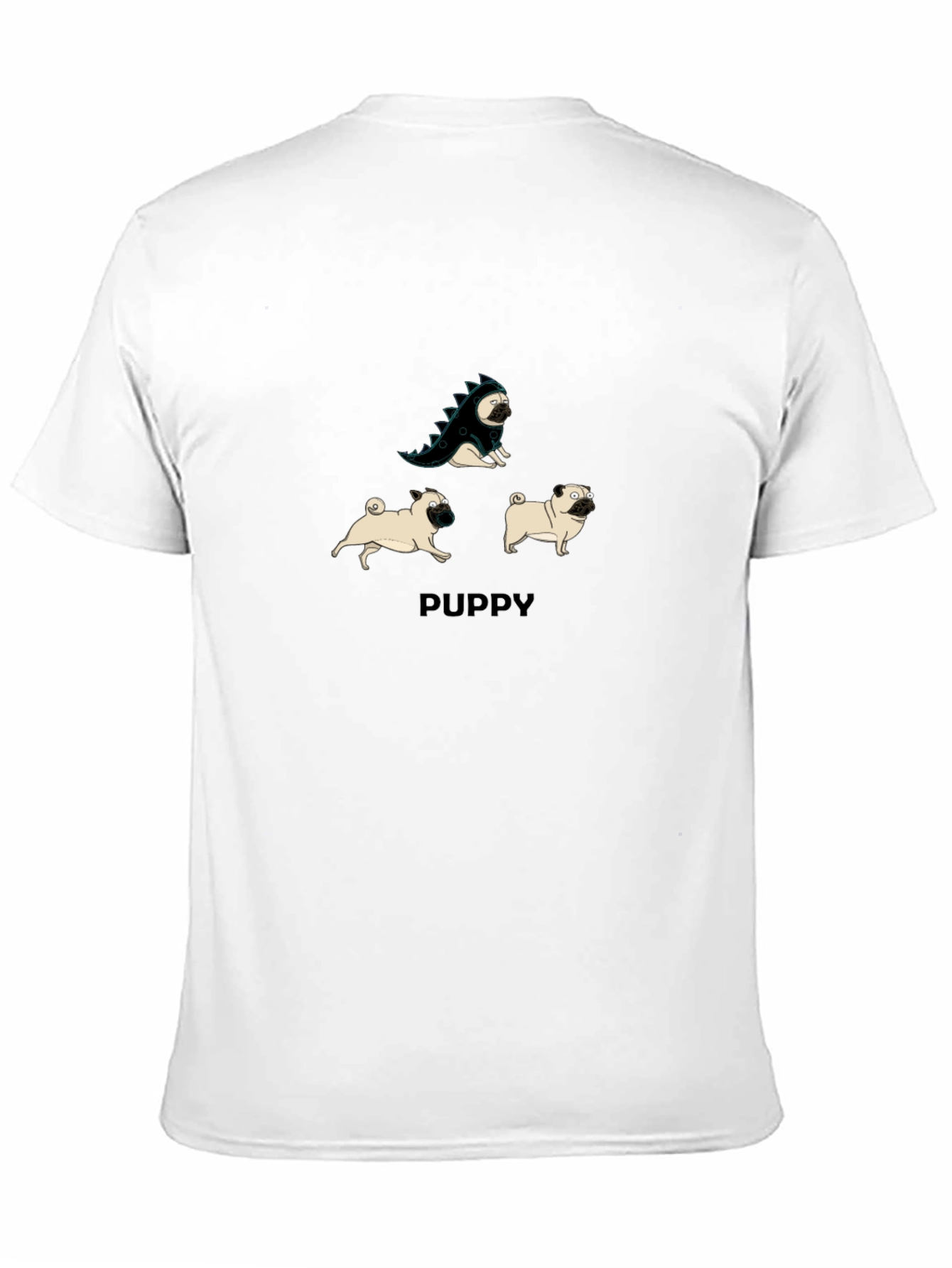 Black Puppy Pug T-Shirt: Dino & Friends Graphic Tee view 11