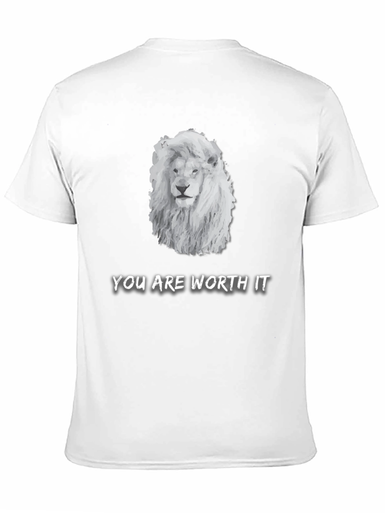 Black Lion Graphic Tee - "You Are Worth It" Unisex T-Shirt view 11