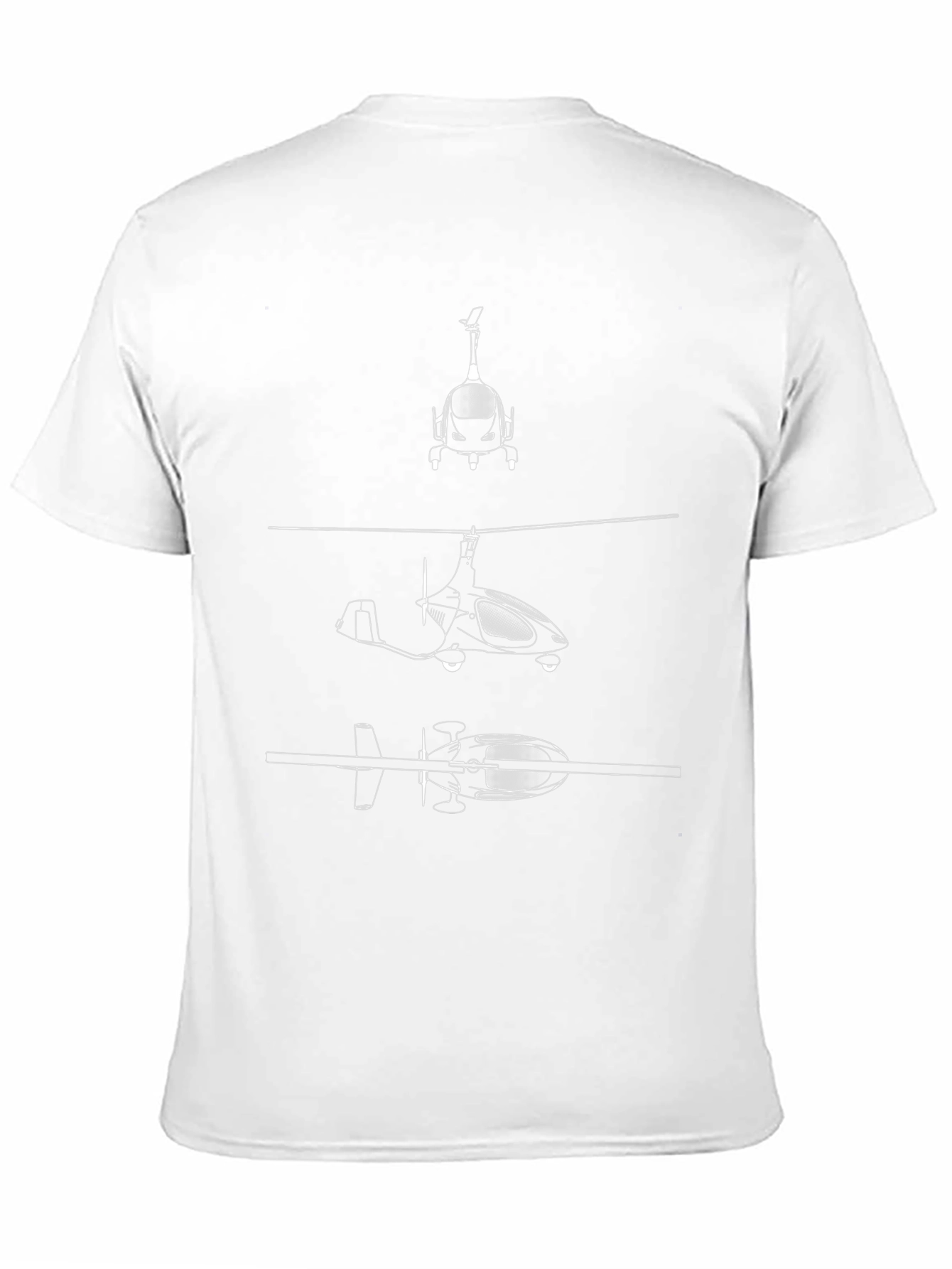 Black Gyroplane Blueprint Black T-Shirt view 11