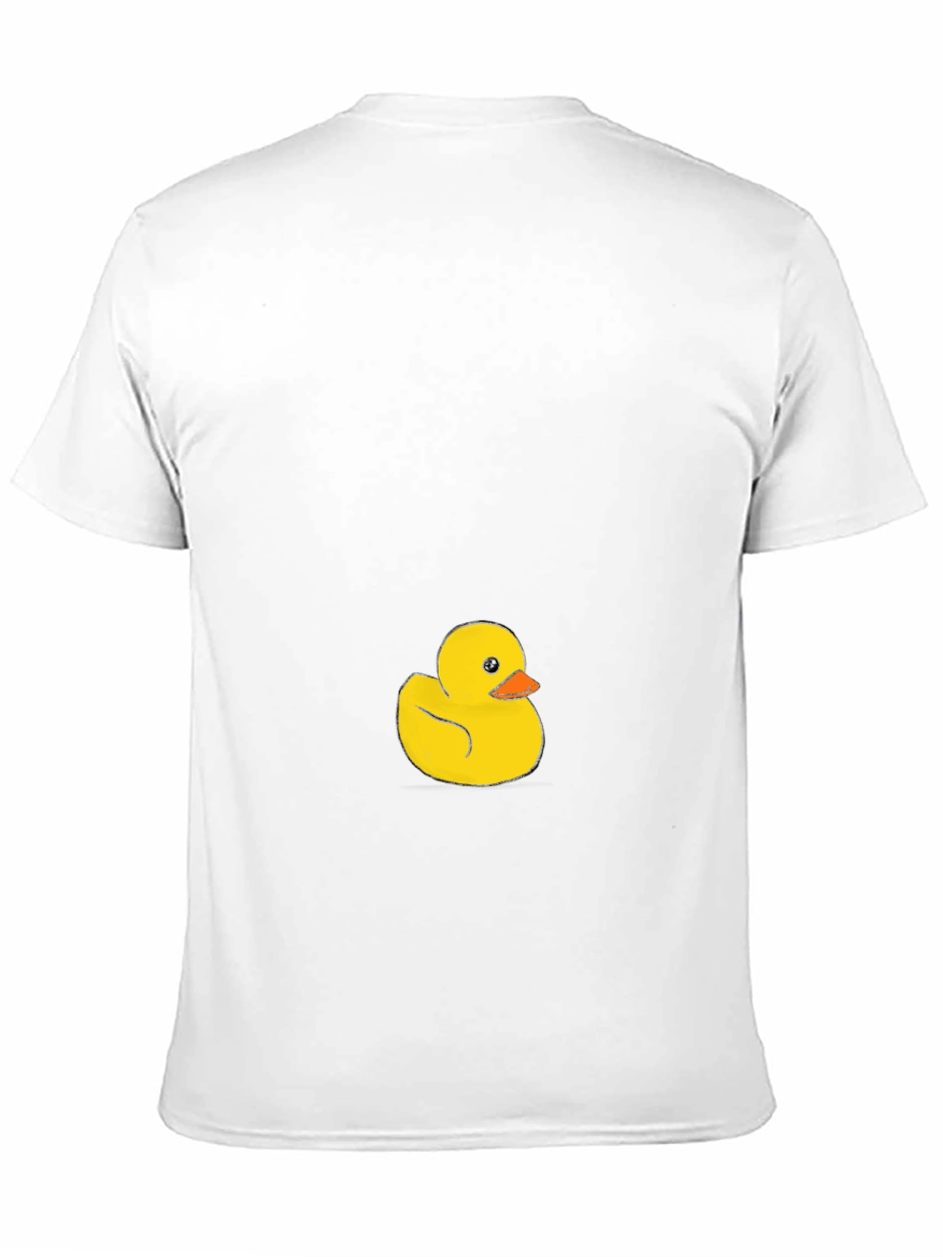 Black Men's Black T-Shirt with Cute Rubber Duck Graphic view 11