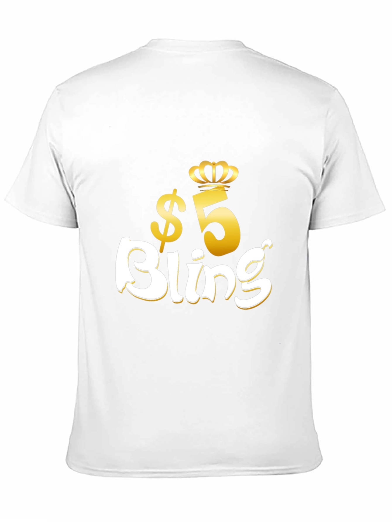 Black $5 Bling Graphic T-Shirt - Stylish Crown Design view 11
