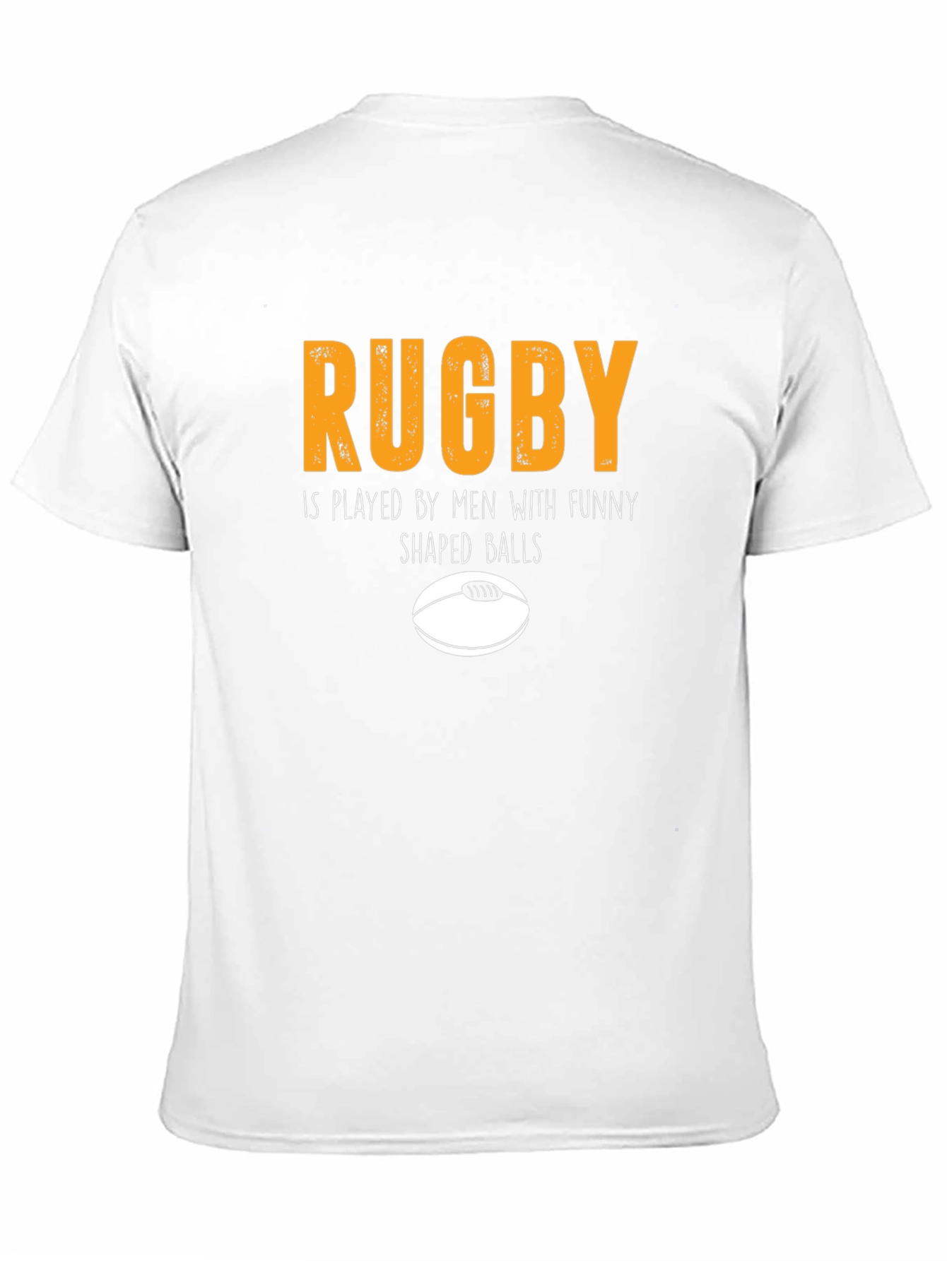 Black Funny Rugby Graphic Tee - "Shaped Balls" Humor T-Shirt view 11