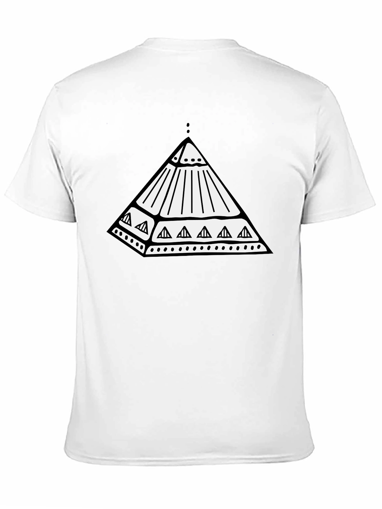 Black Geometric Pyramid Graphic Black T-Shirt view 11