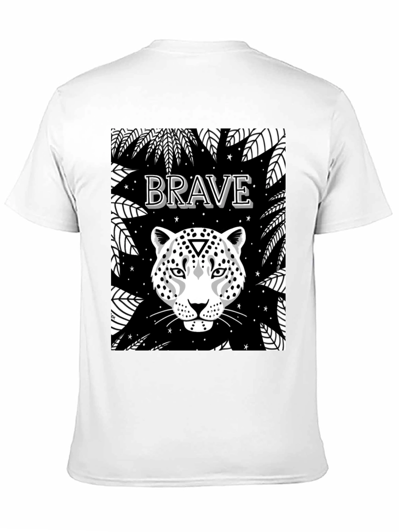 Black Brave Leopard Graphic Tee - Black Crew Neck view 11