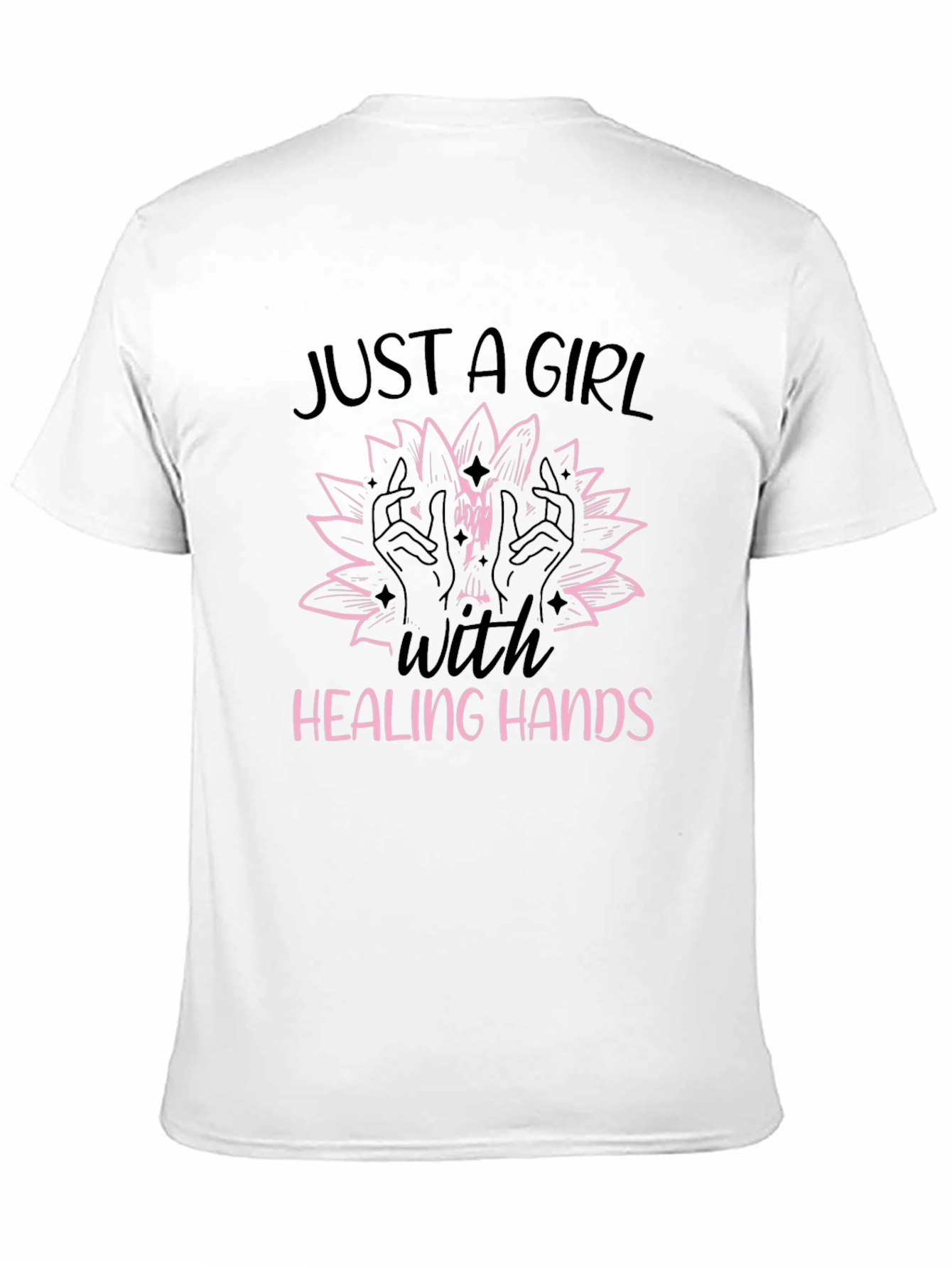 Black Healing Hands Graphic Tee - Black Cotton T-Shirt view 11