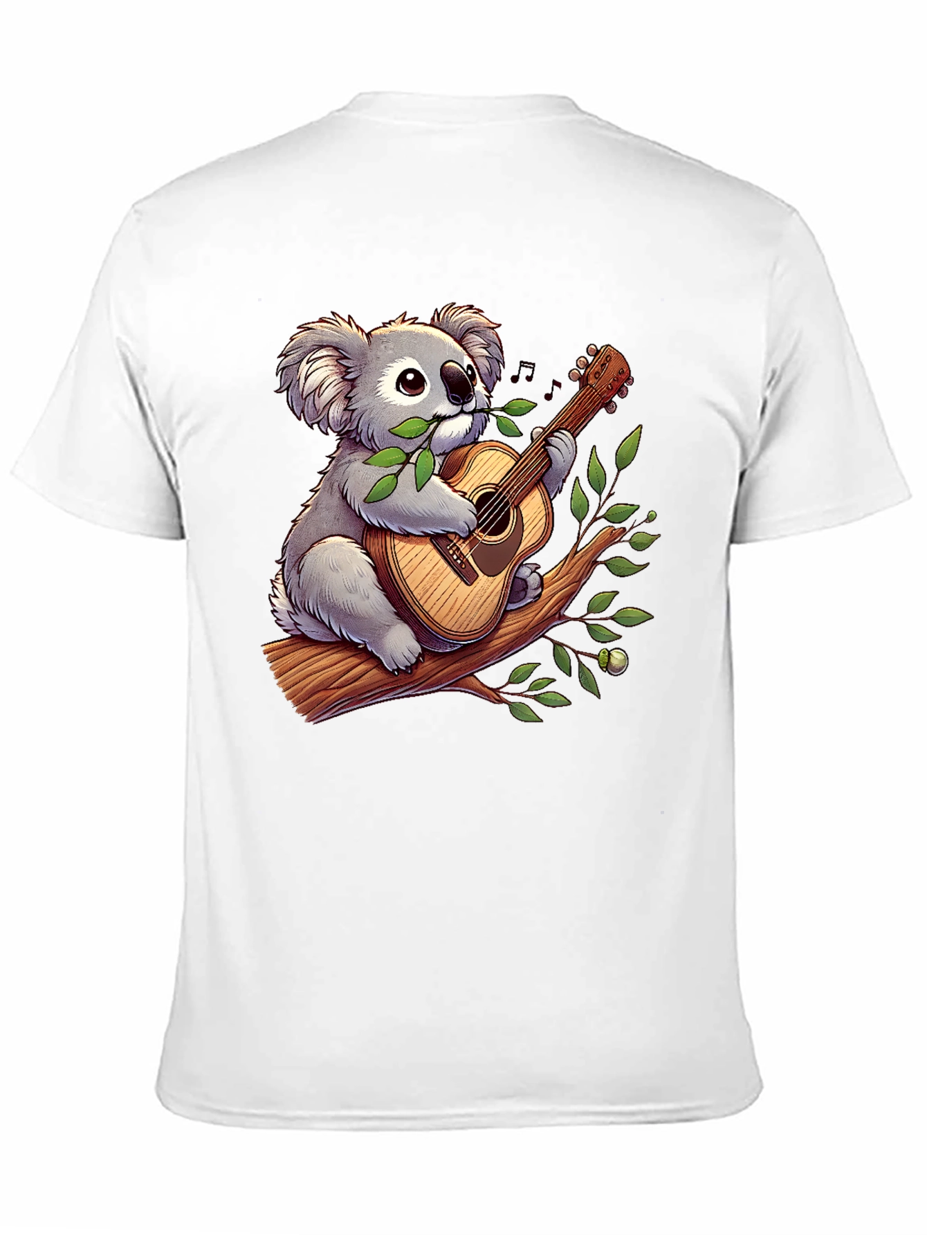 Black Koala Guitar Player Graphic T-Shirt view 11