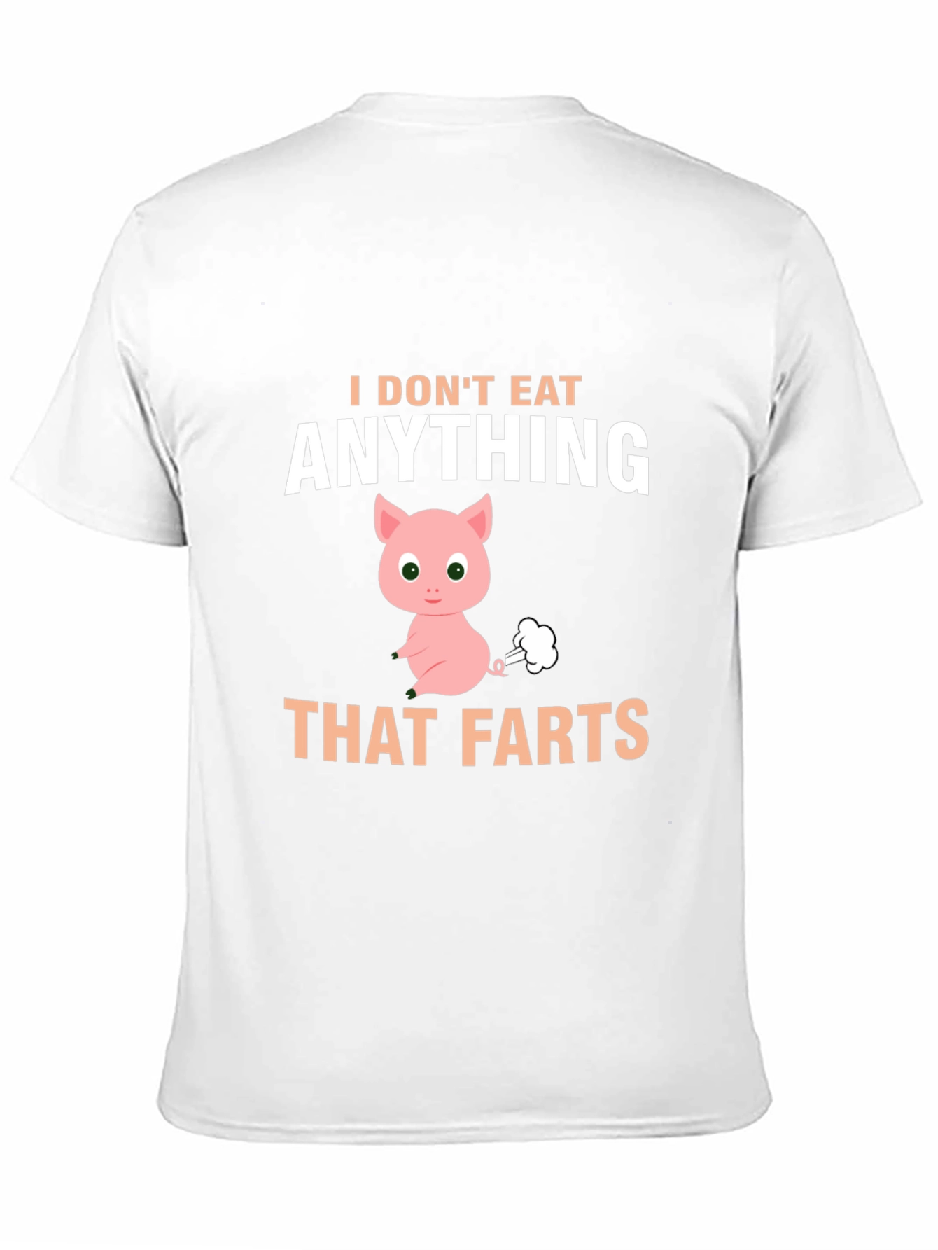 Black Funny Vegan T-Shirt - I Don't Eat Anything That Farts view 11