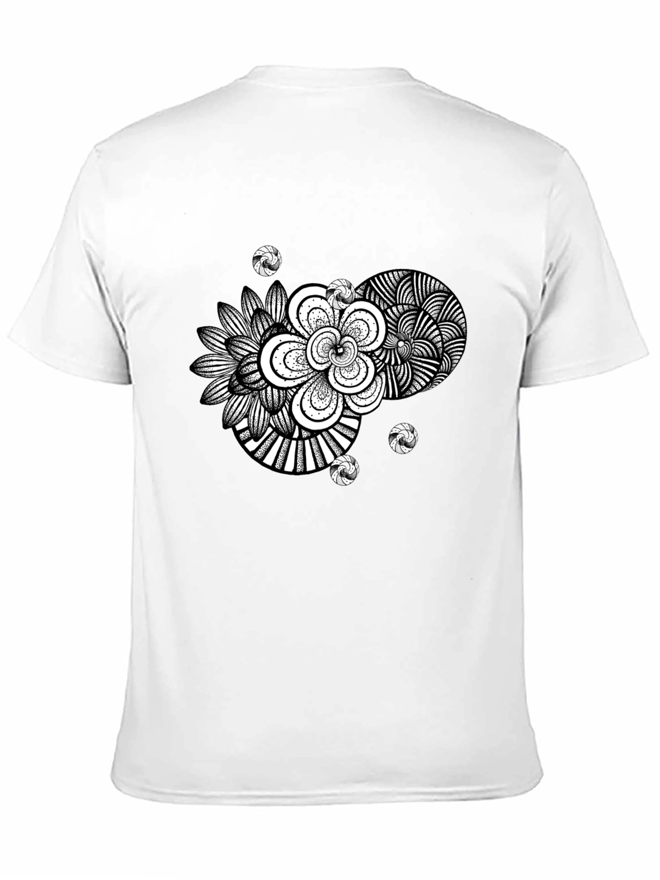 Black Abstract Floral Graphic Black T-Shirt view 11