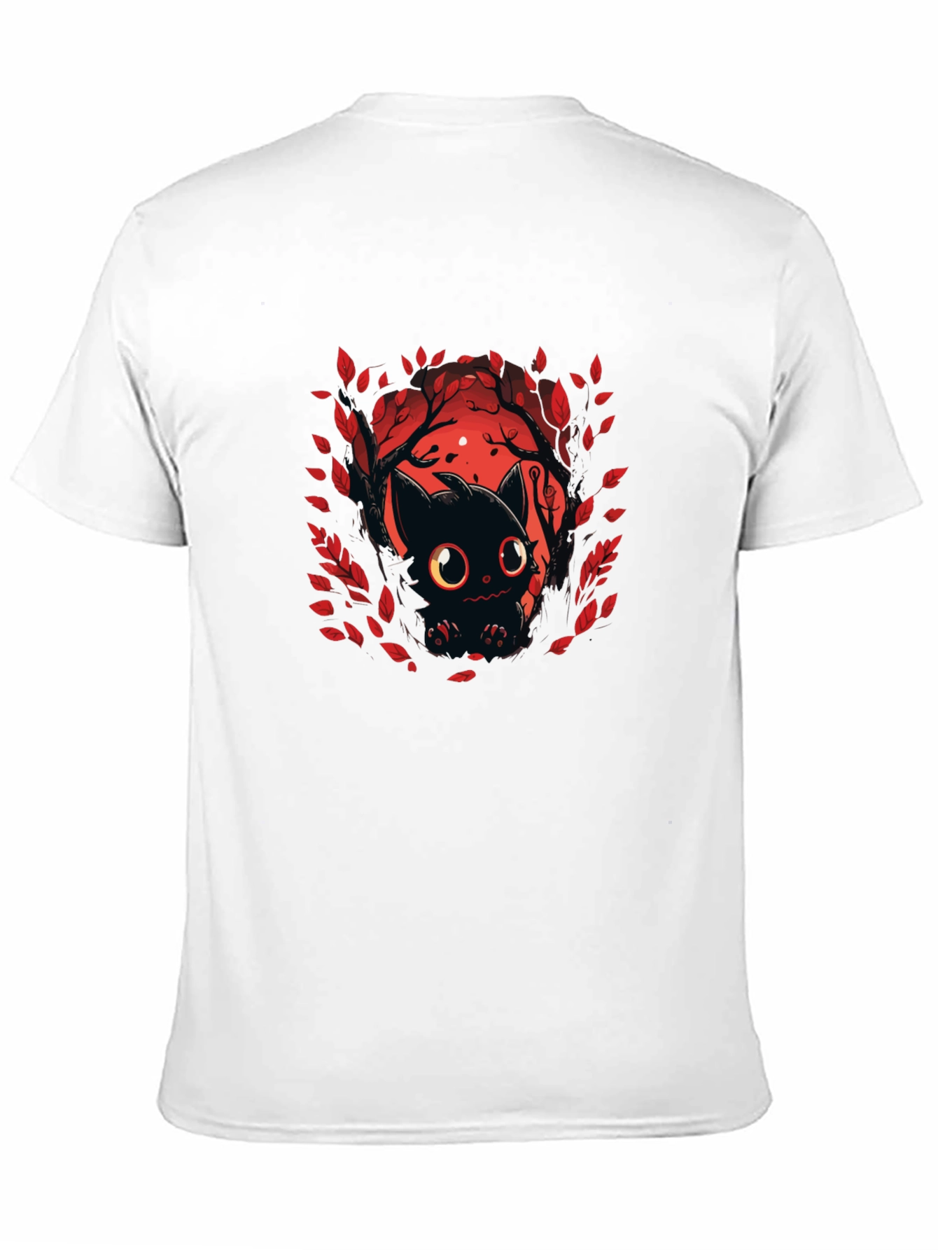 Black Cute Black Cat T-Shirt - Halloween Design view 11