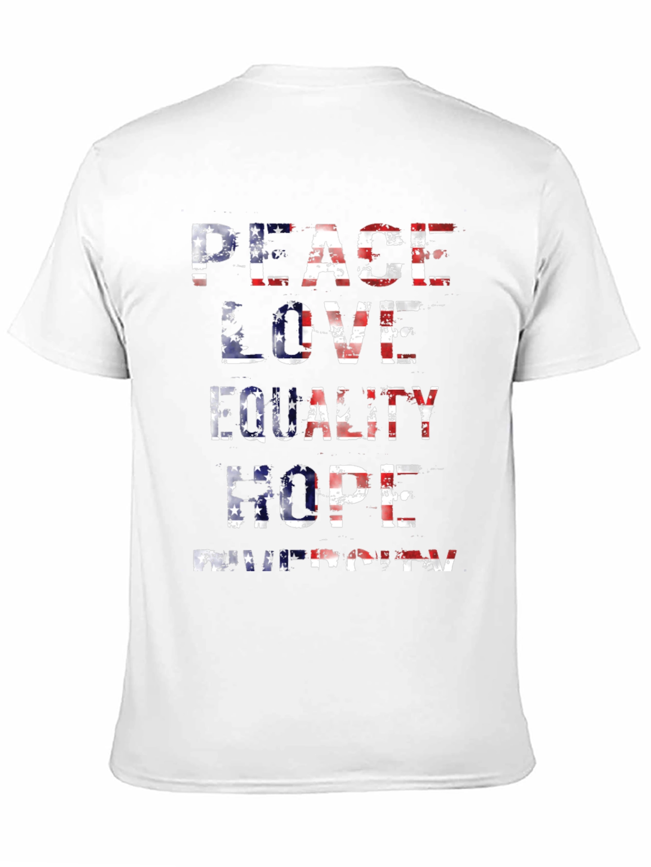Black Peace Love Equality American Flag T-Shirt view 11