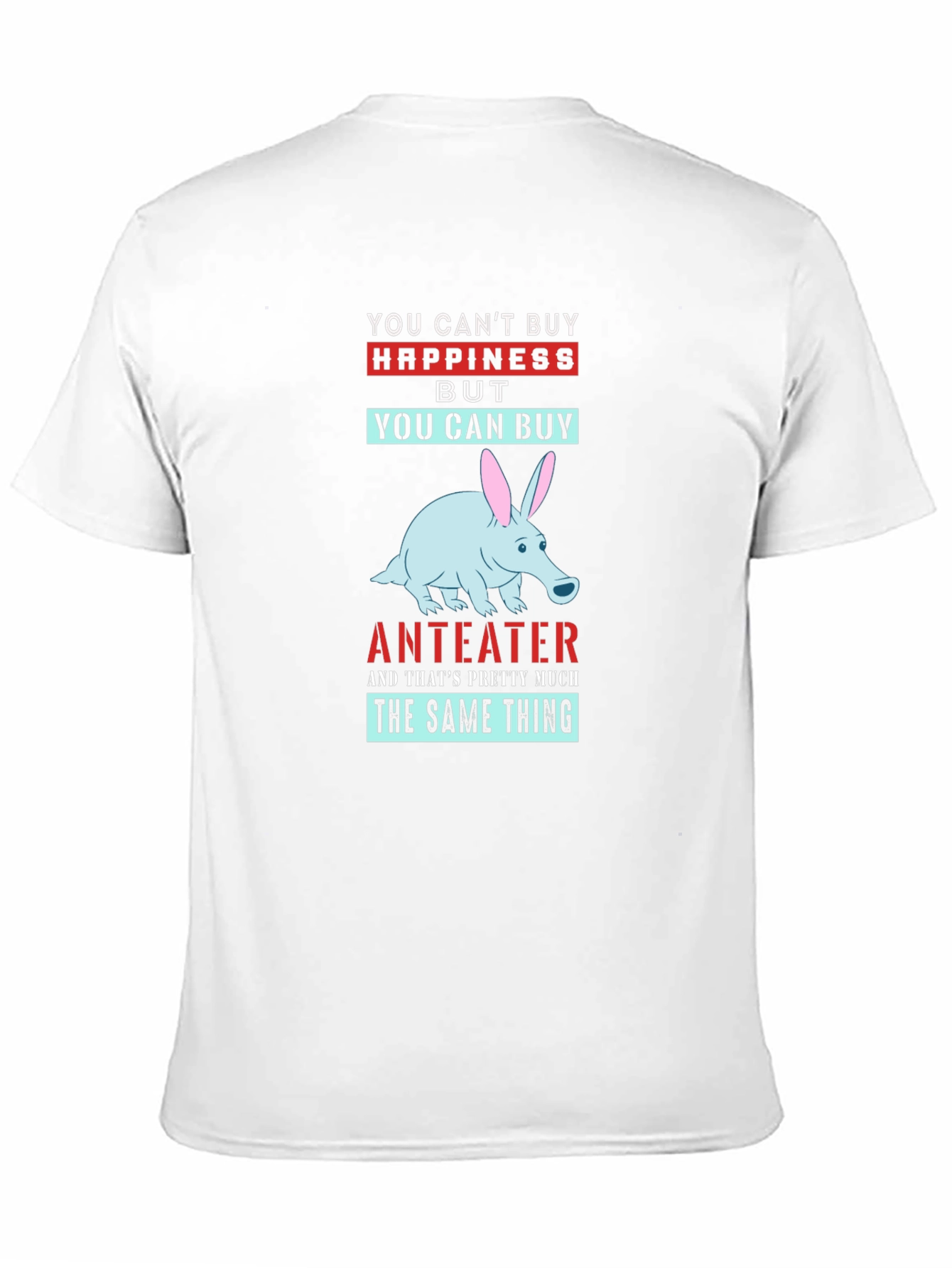 Black Anteater Happiness T-Shirt - Novelty Graphic Tee view 11