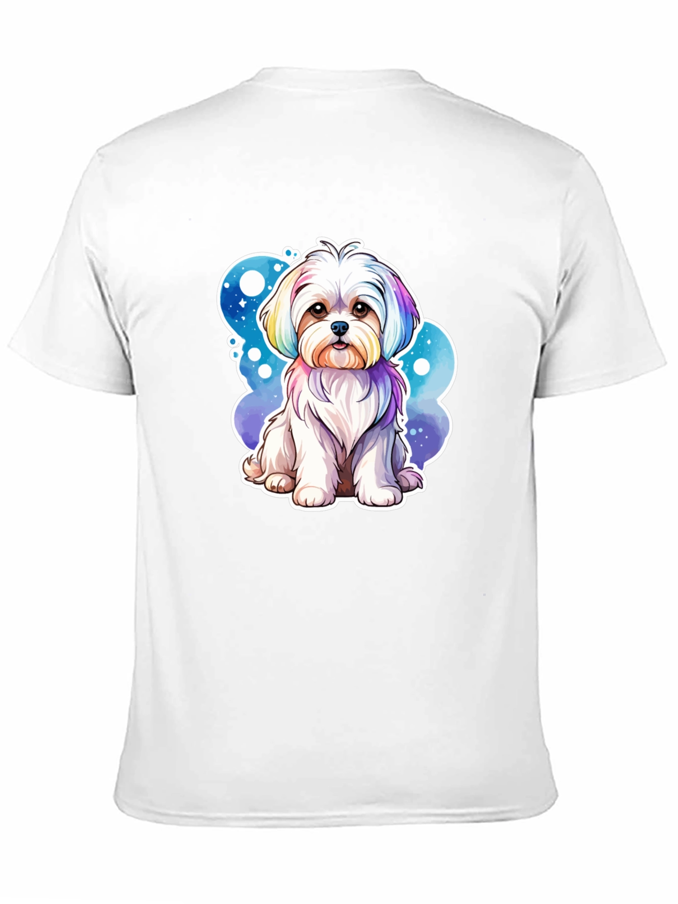 Black Rainbow Maltese Dog Graphic Tee view 11