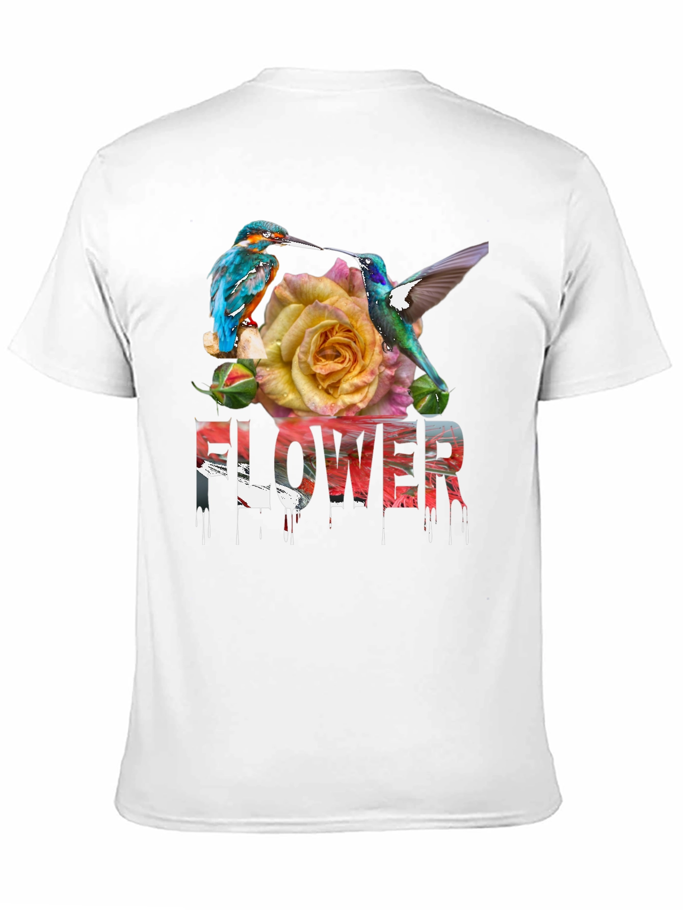 Black Floral Bird T-Shirt view 11