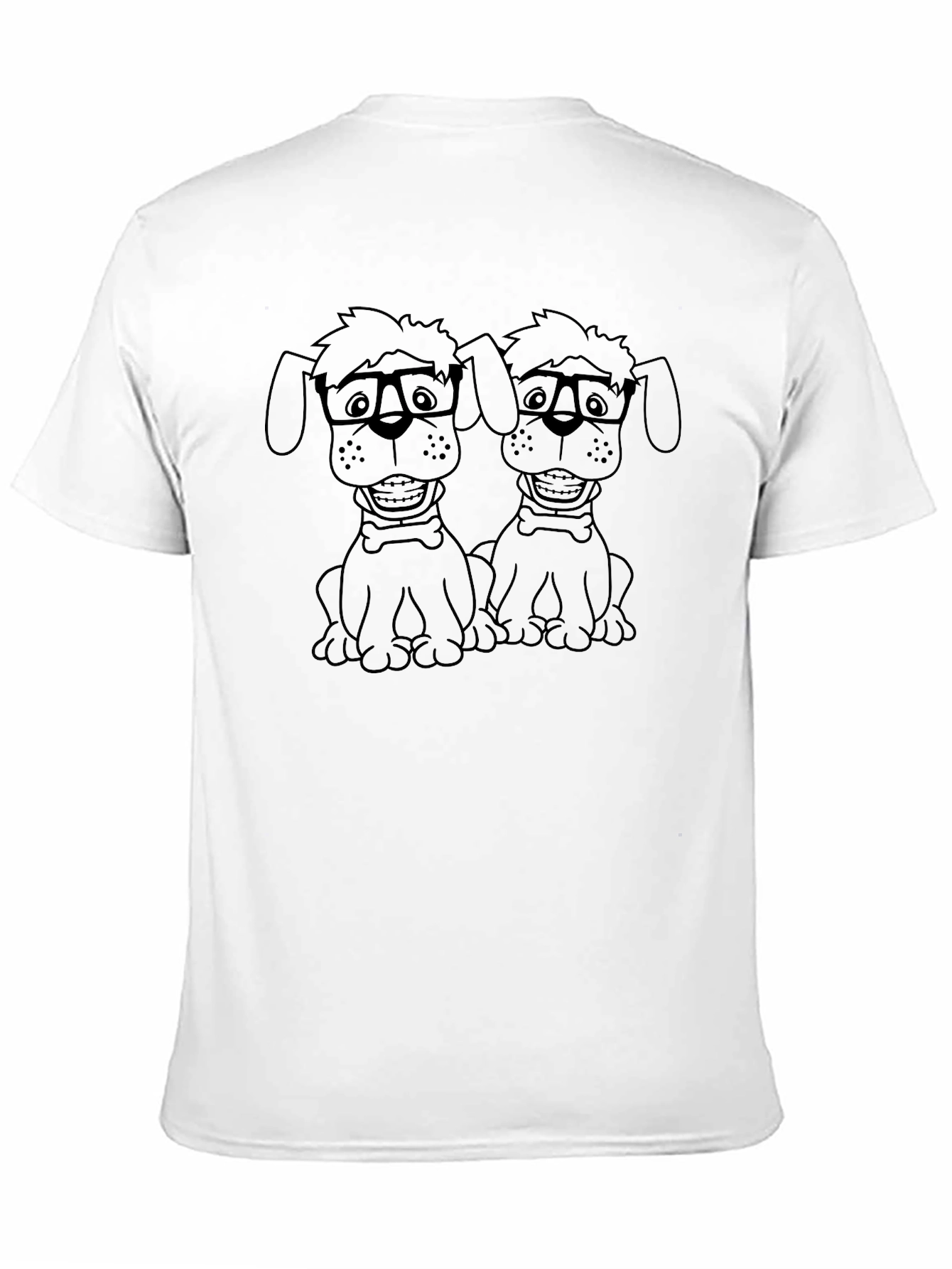 Black Nerdy Dog Duo Black T-Shirt view 11