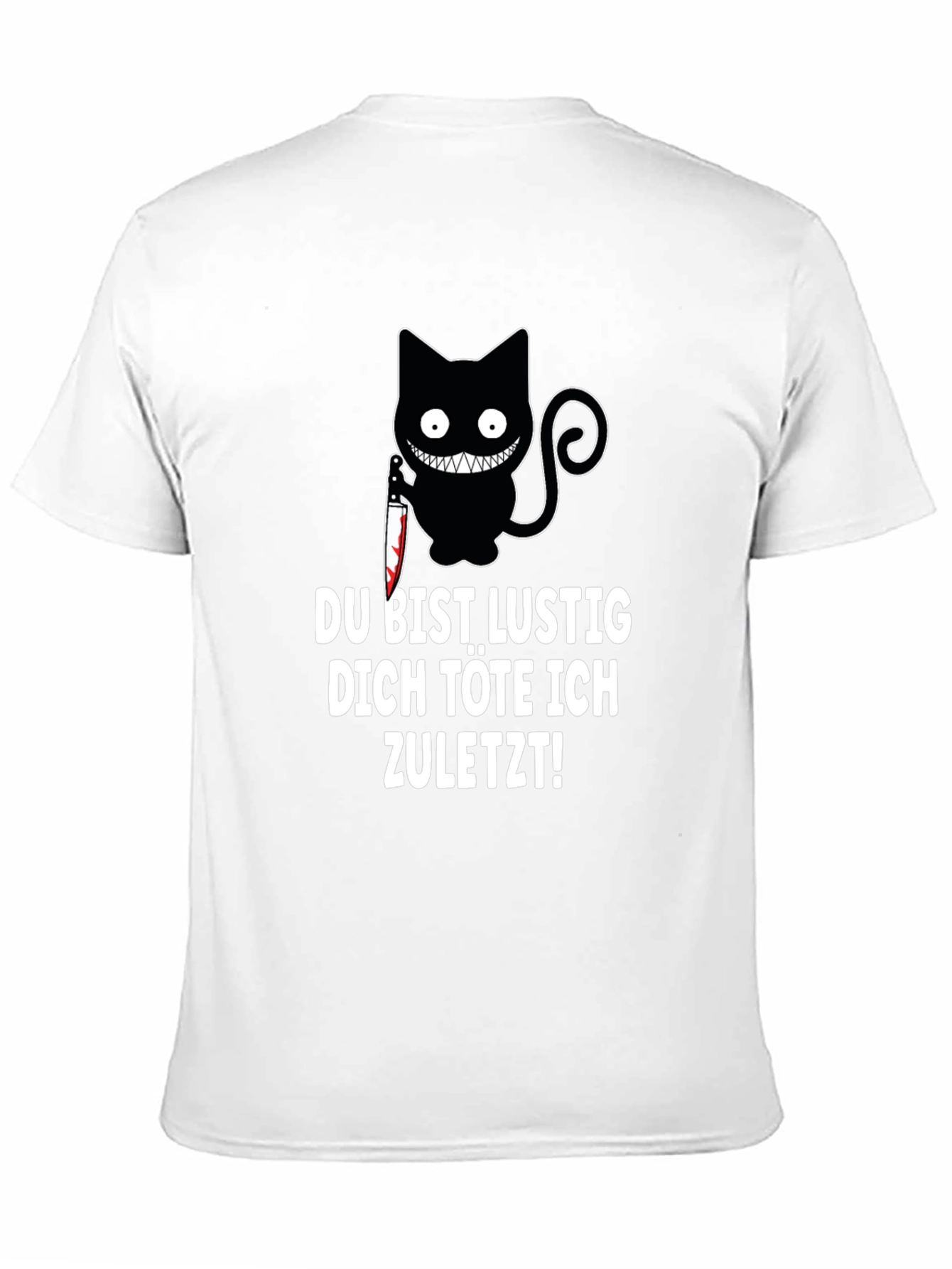 Black Creepy Cat Knife T-Shirt: Du Bist Lustig... view 11