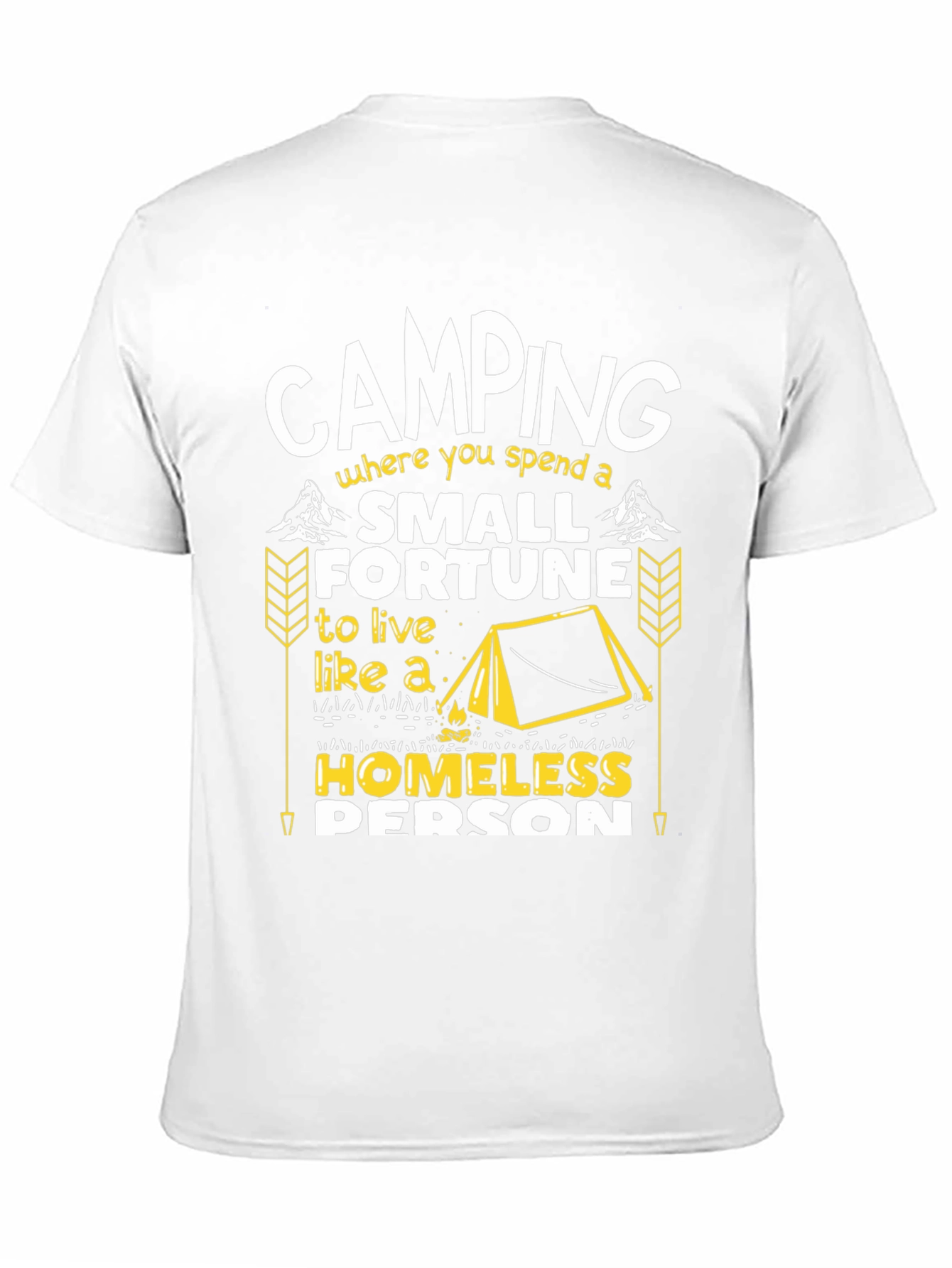 Black Camping Small Fortune Humor Graphic Tee view 11