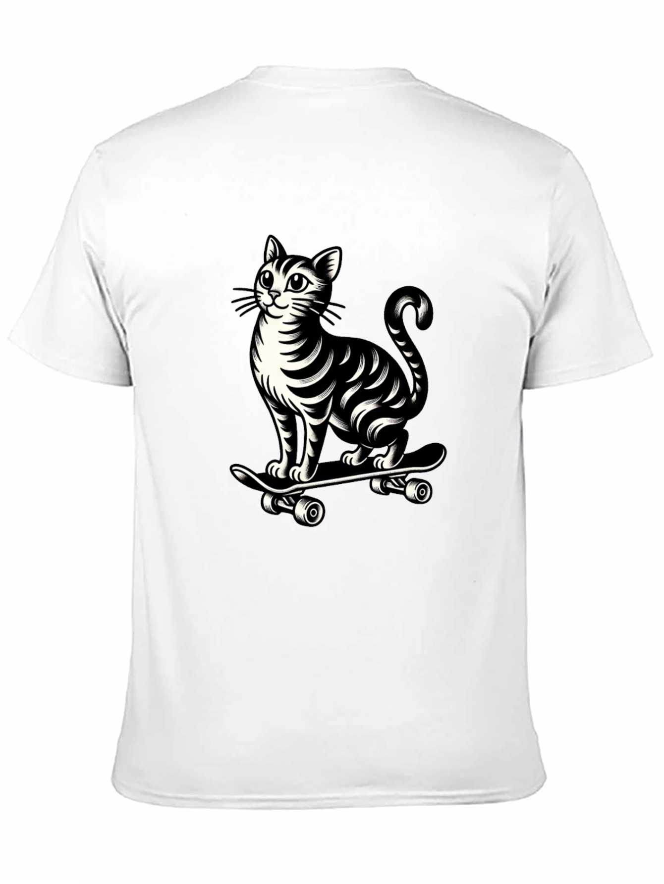 Black Cat on Skateboard Graphic Tee - Cool & Unique Design view 11