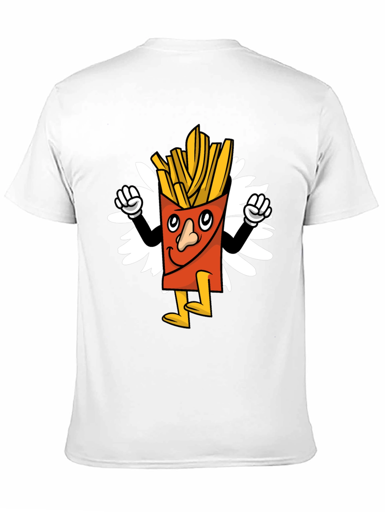 Black Cartoon Fries Graphic Tee - Black Casual T-Shirt view 11