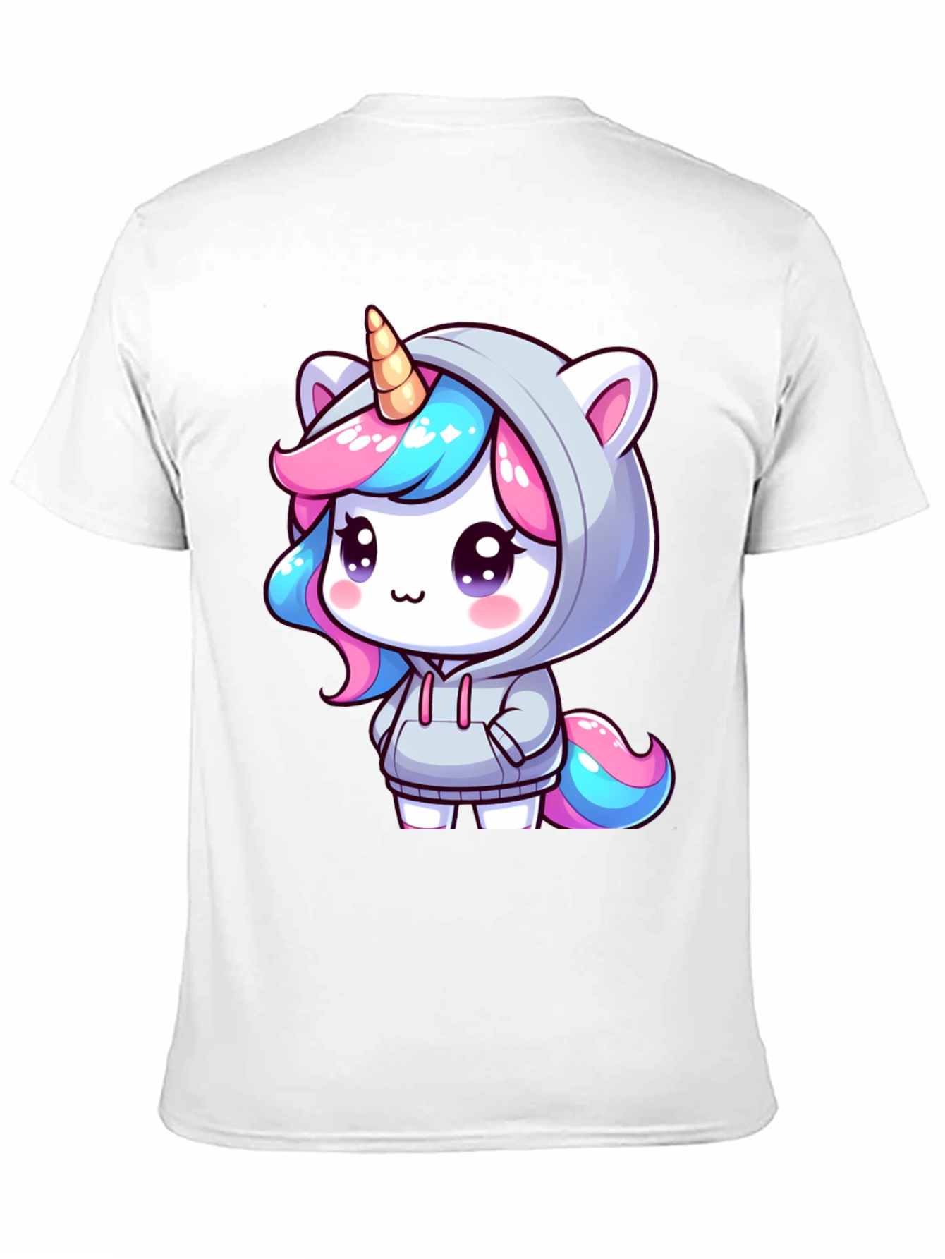 Black Unicorn Hoodie Graphic Tee - Men's Black T-Shirt view 11