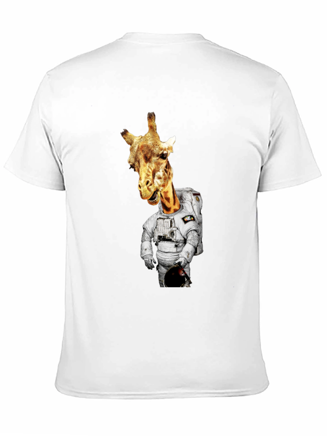 Black Giraffe Astronaut Graphic Tee - Men's Black T-Shirt view 11