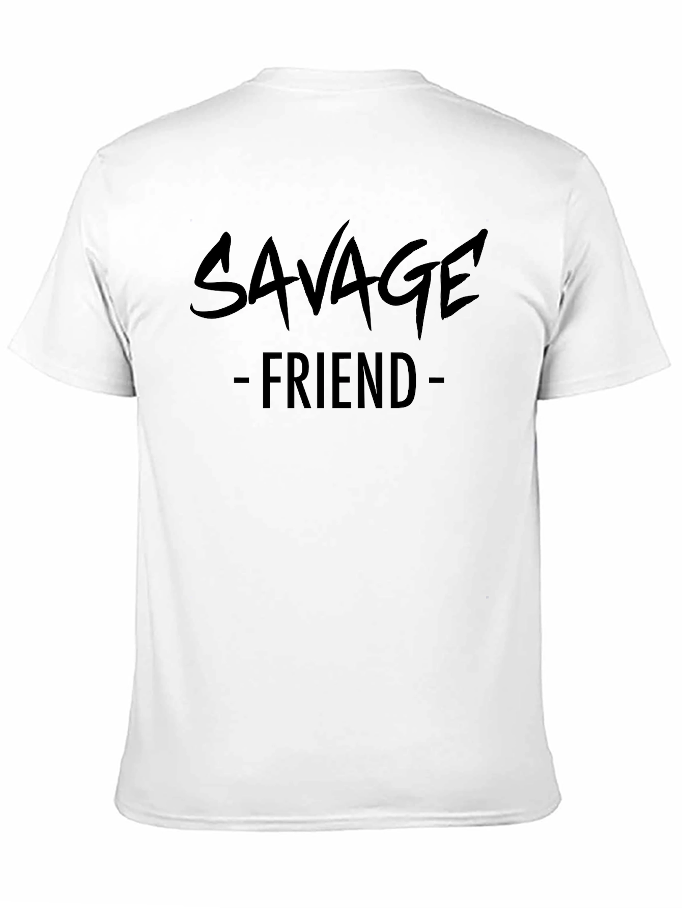 Black Savage Friend Graphic Print Black T-Shirt view 11