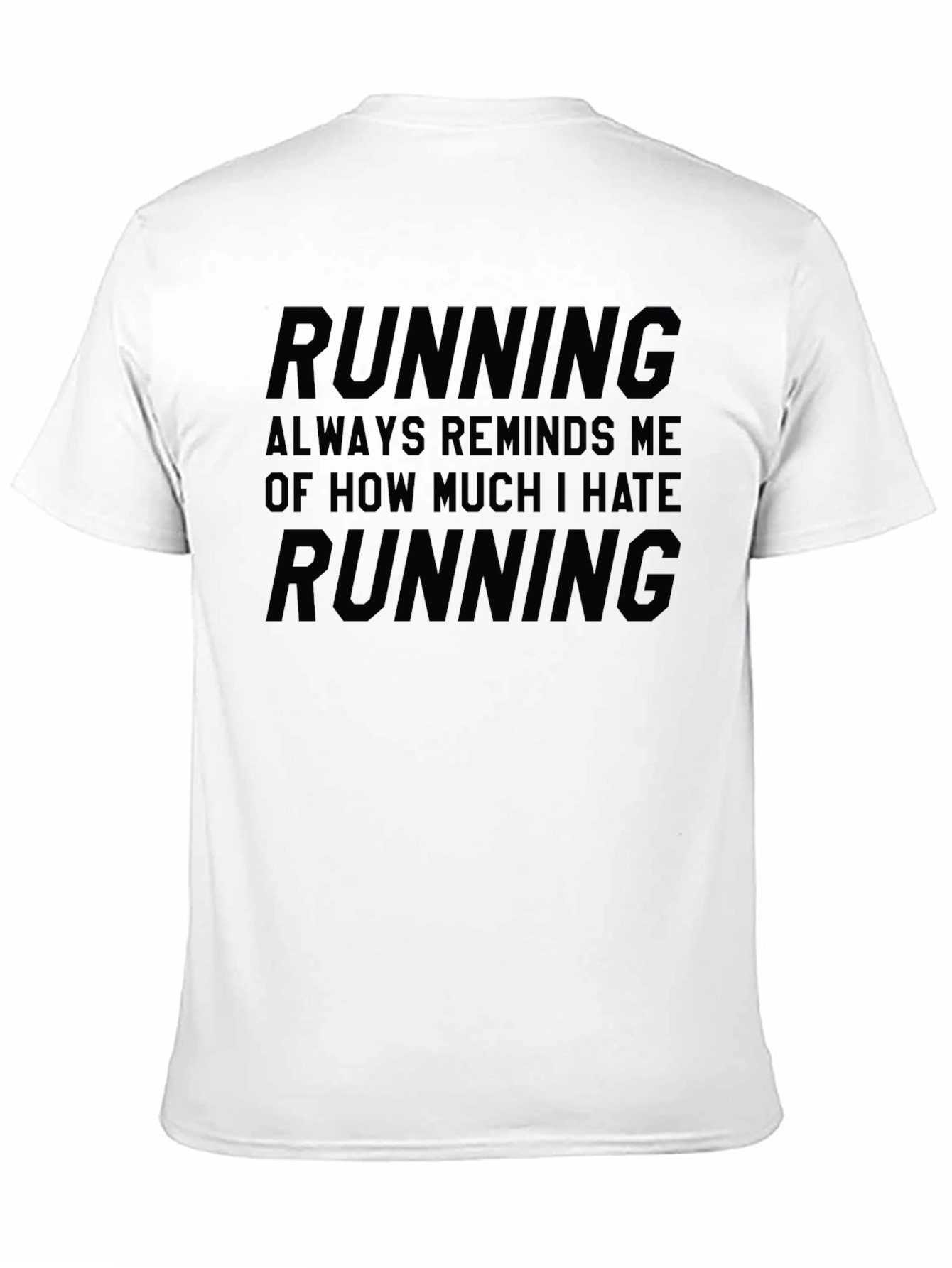 Black Funny Running Hate T-Shirt - Novelty Design view 11