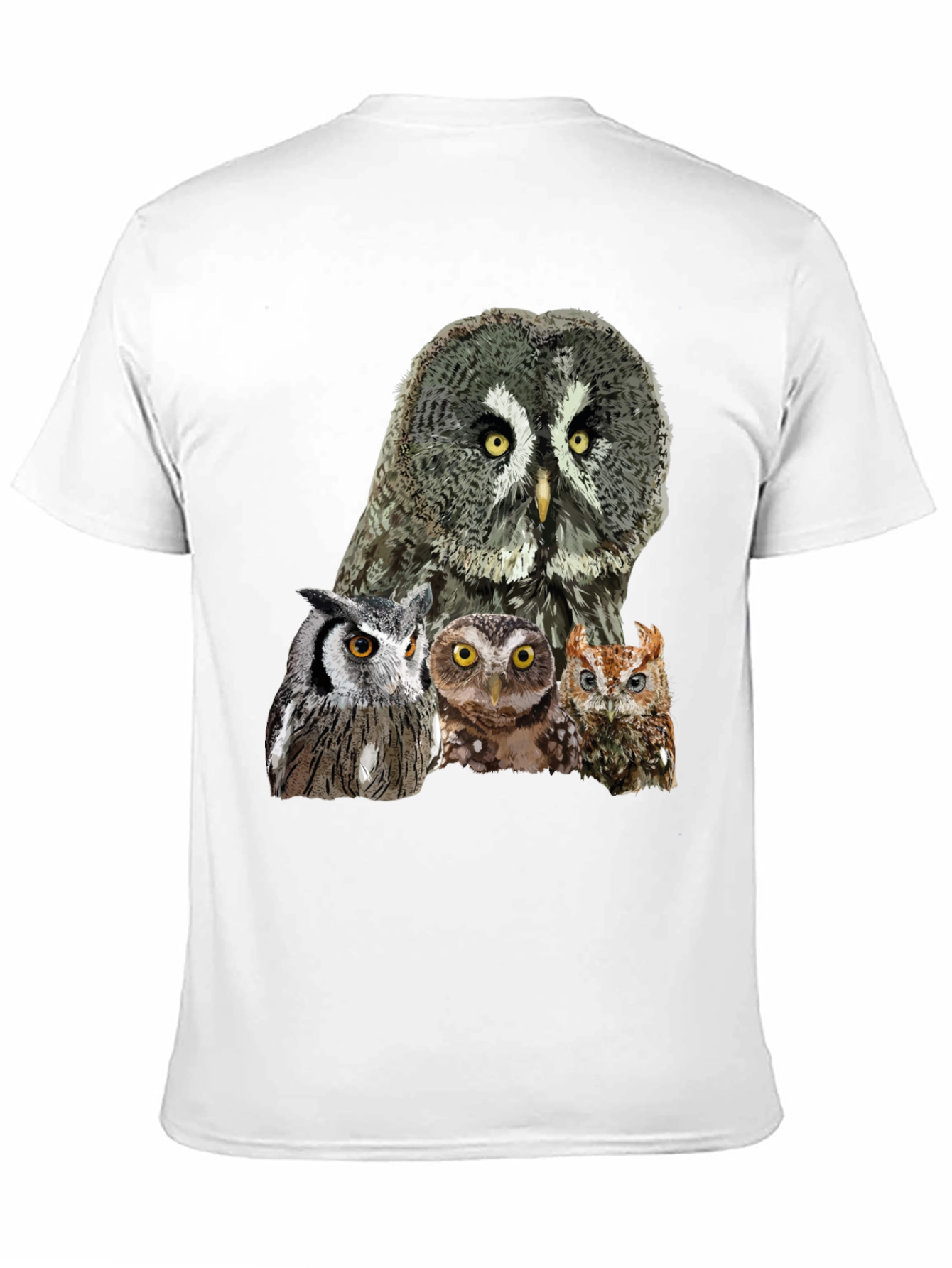 Owl Portrait Graphic T-Shirt - Men's Black Tee - 11