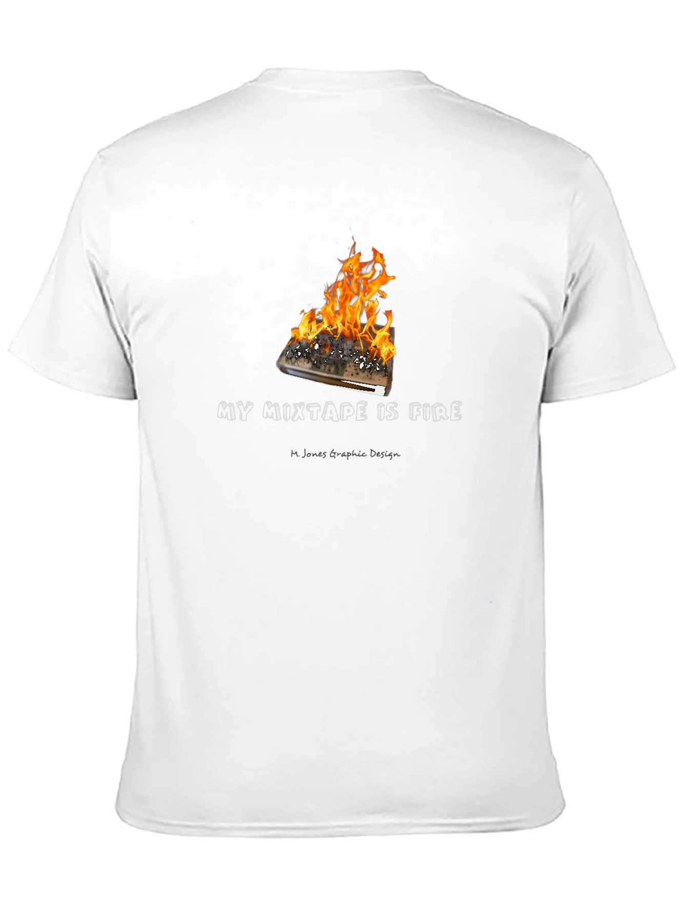 Black "My Mixtape is Fire" Graphic T-Shirt view 11