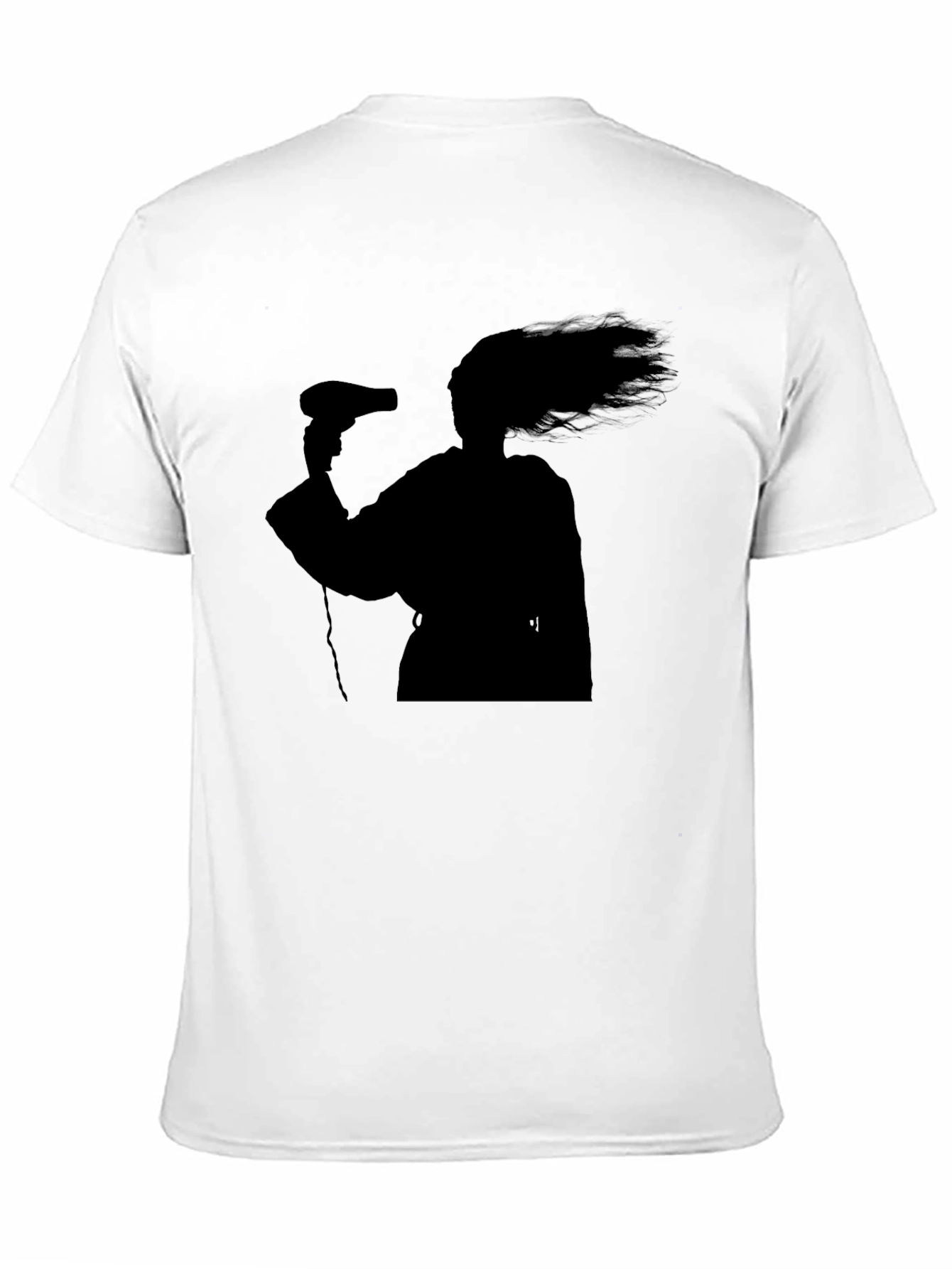 Black Silhouette Hair Dryer T-Shirt - Black Unisex Tee view 11