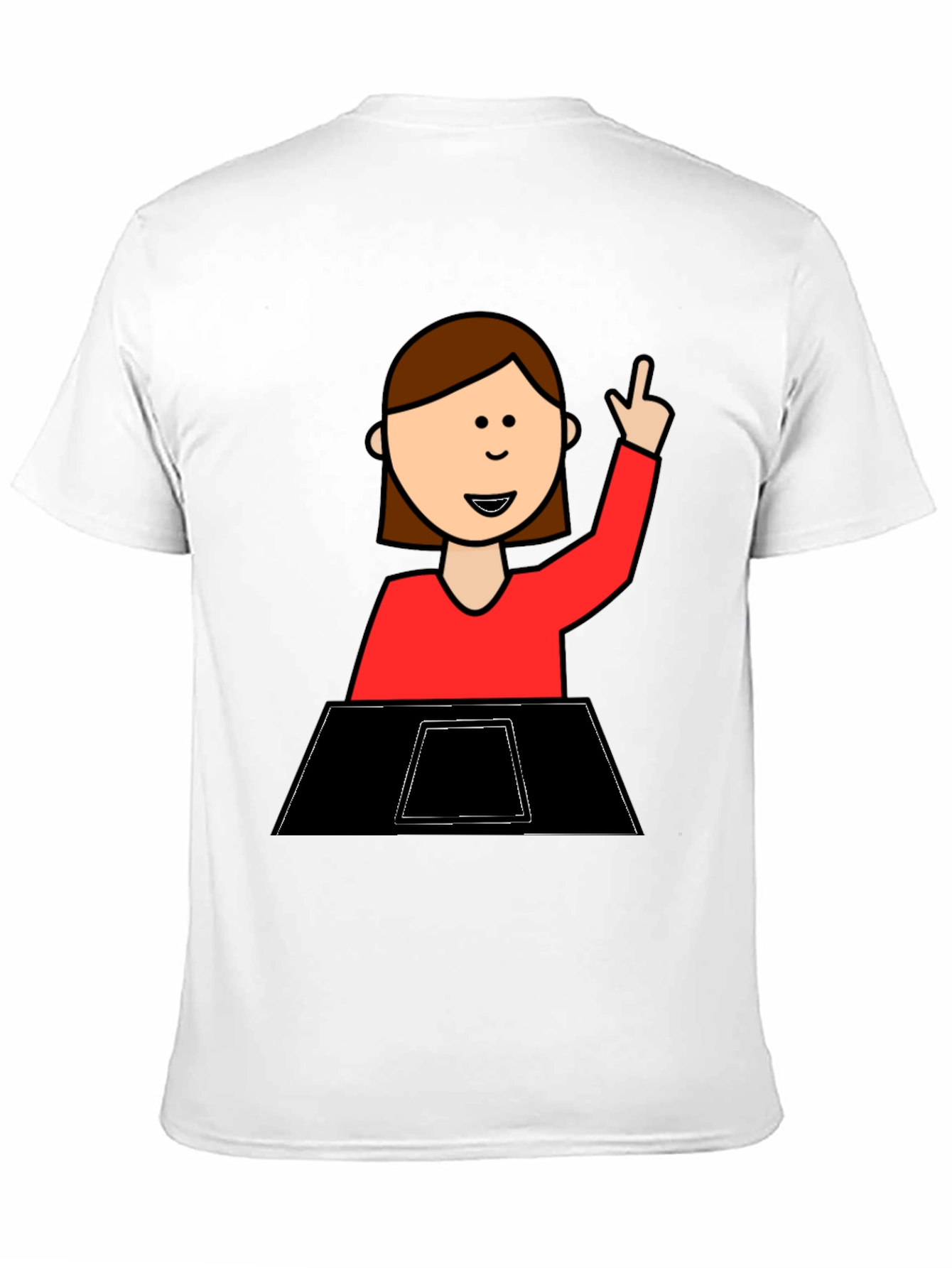 Black Funny Cartoon Student T-Shirt view 11