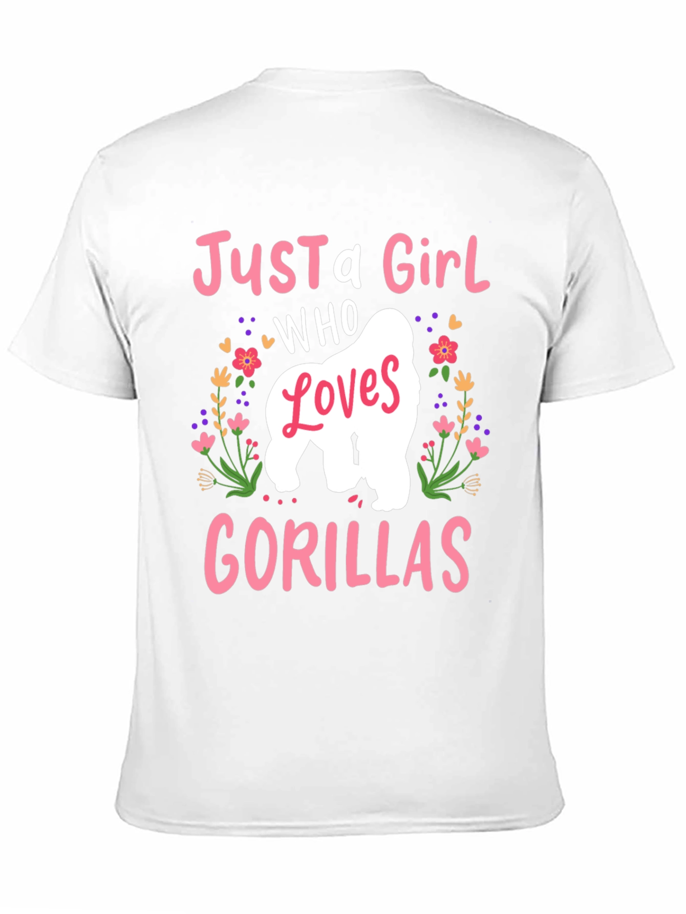 Black Just A Girl Who Loves Gorillas T-Shirt view 11