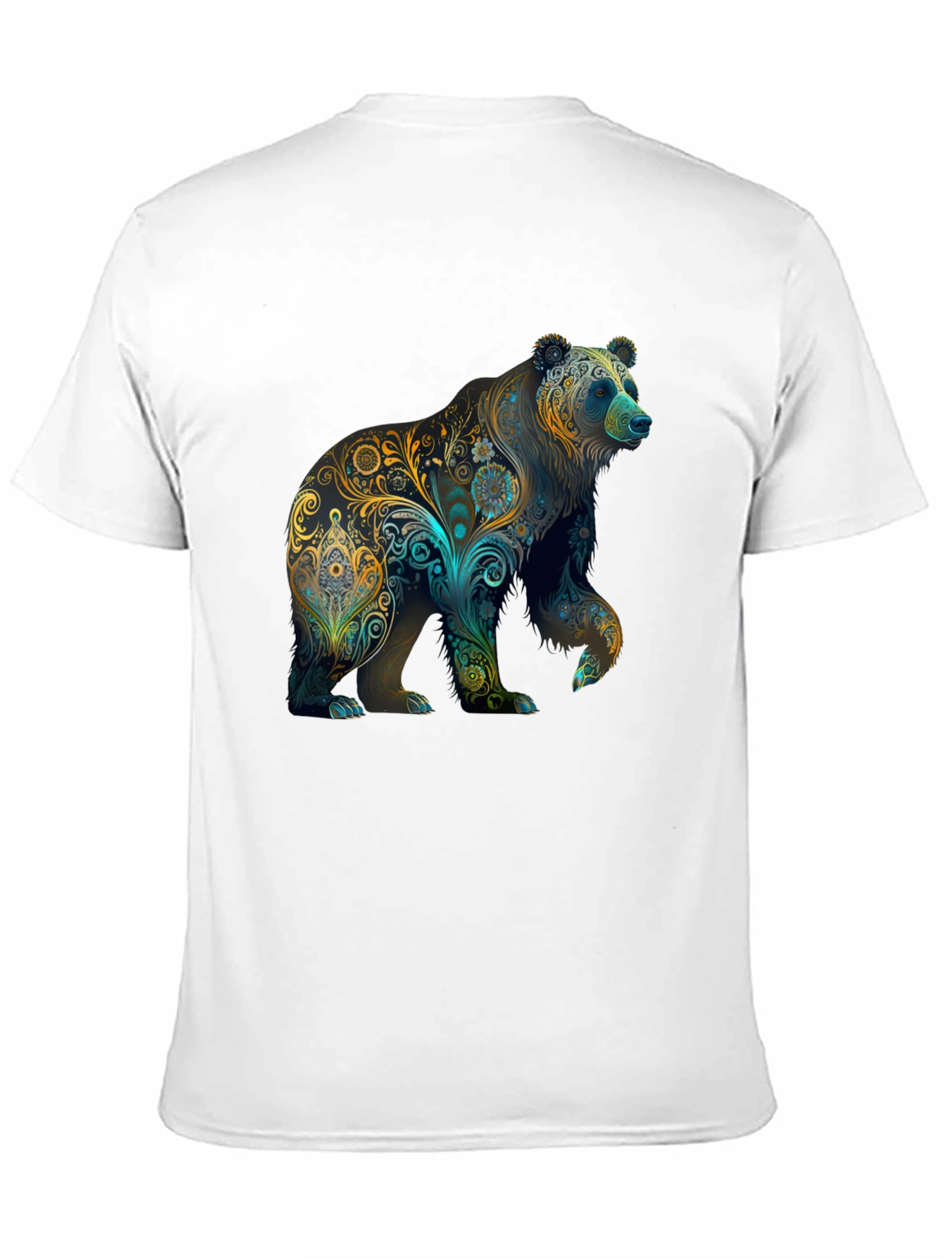 Black Floral Bear Graphic Tee - Black view 11